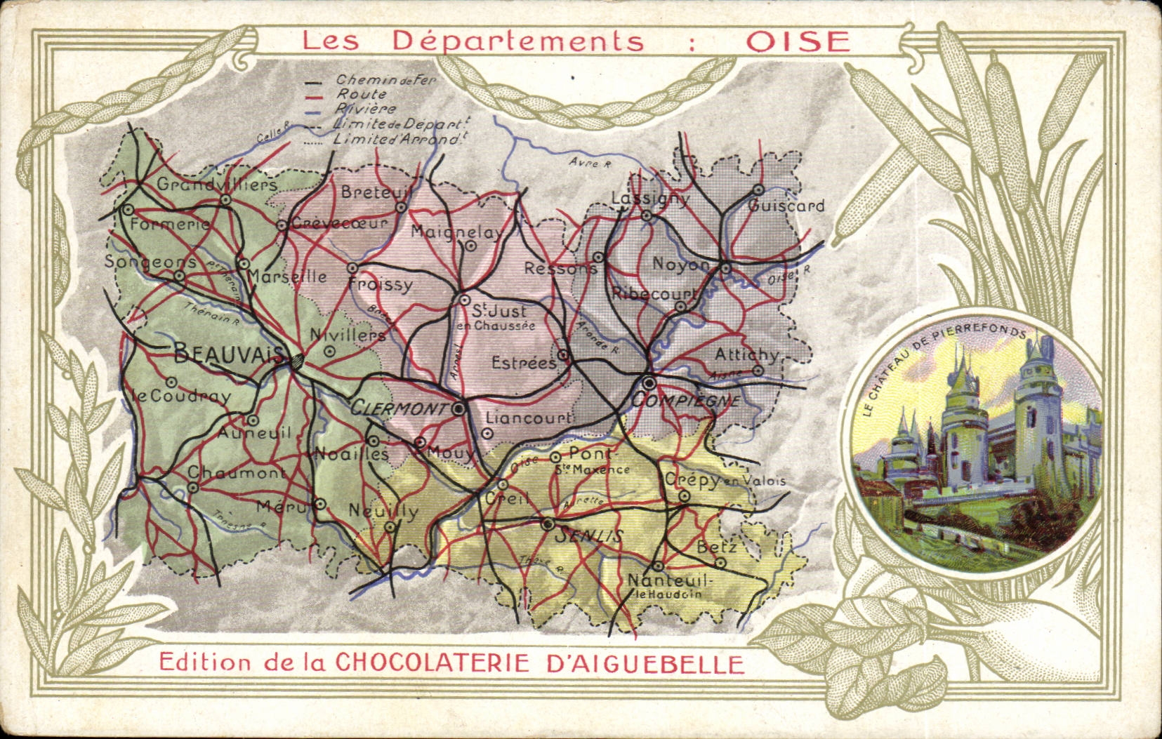 Die oise-Abteilungen - Ausgabe der Schokoladenfabrik D Aiguebelle CPA