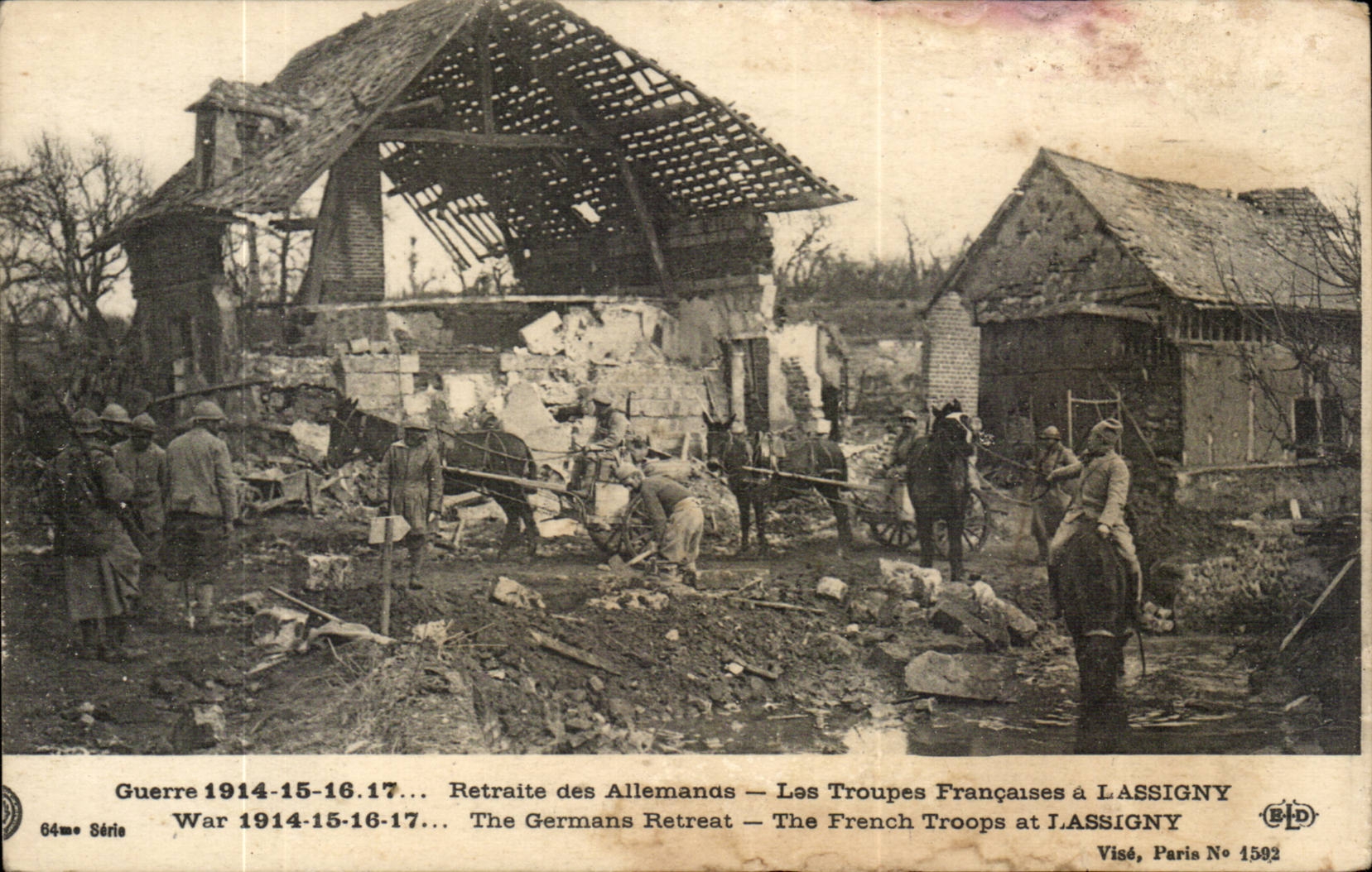 CPA bereitet deutsches Lassigny wieder auf (Eselseselmaultier)