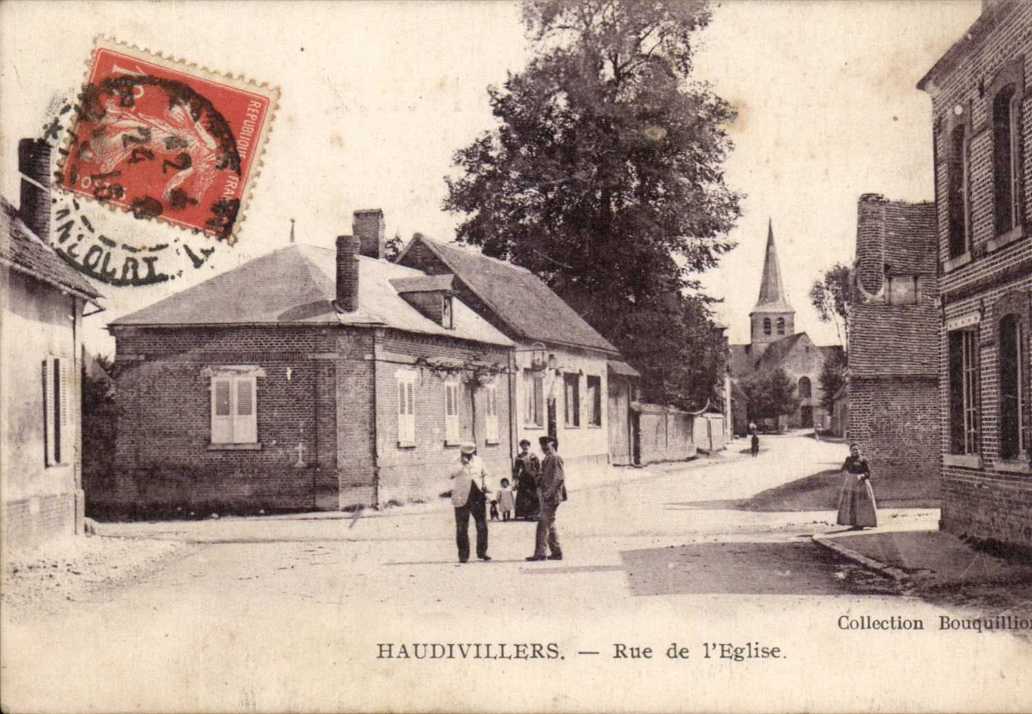 CPA Haudivilliers Strasse der Kirche