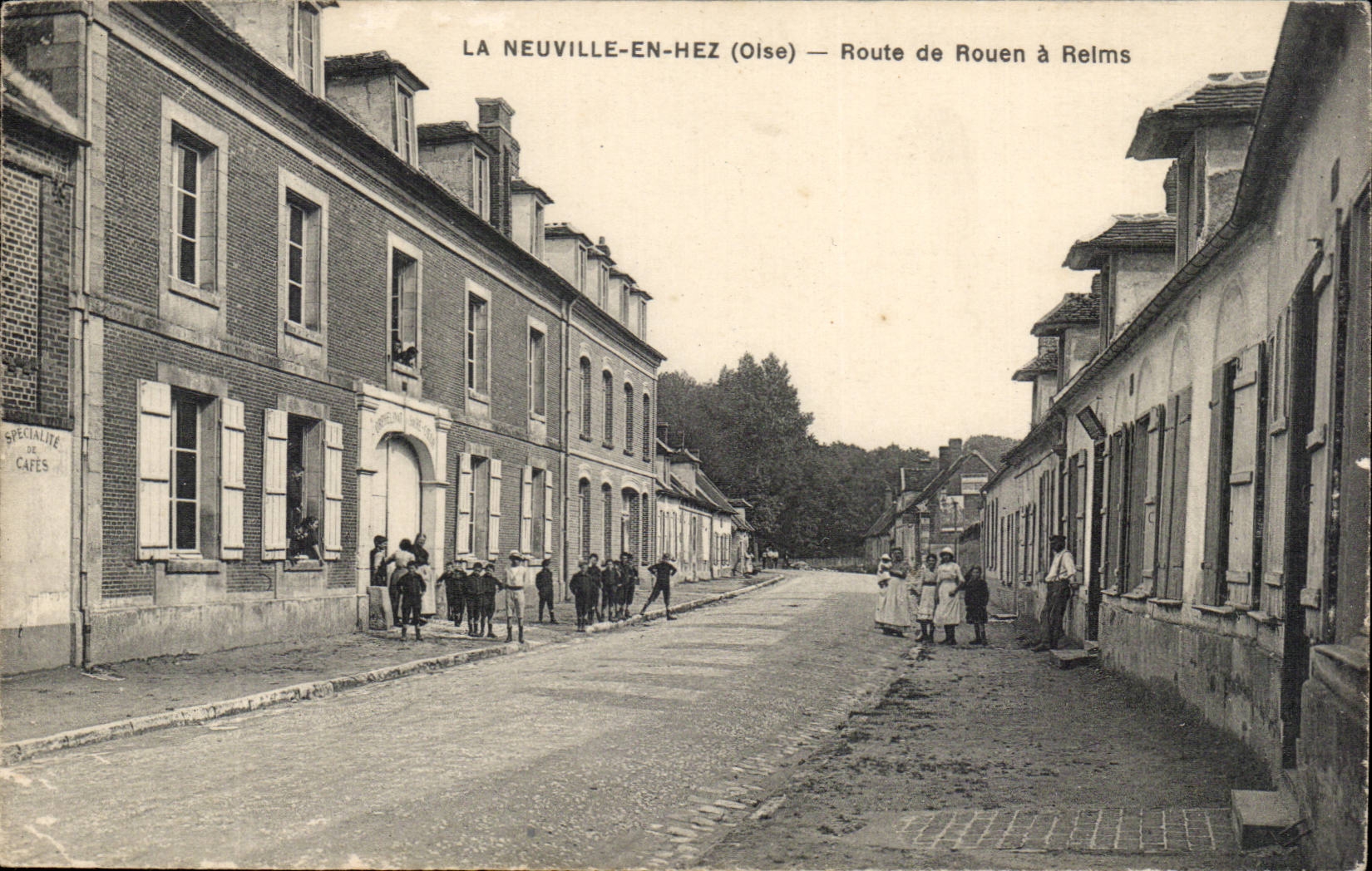 CPA Neuville im Hez Weg von Rouen hat Reims