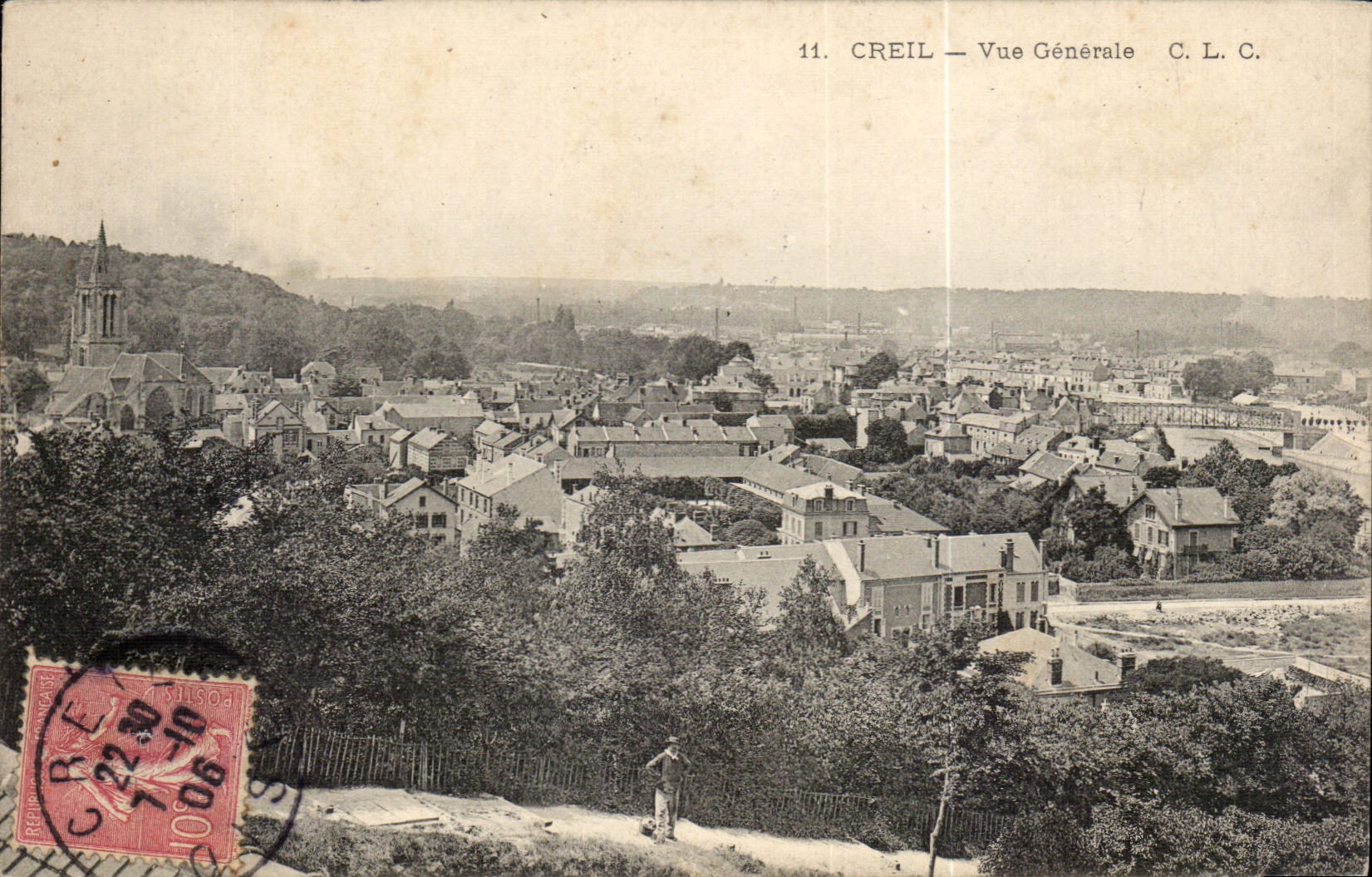 Creil CPA Vue generale