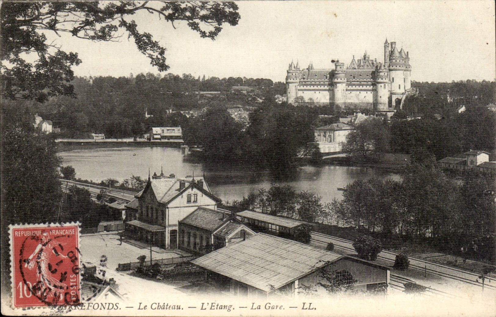 Pierrefonds CPA das Schloss die Teich Bahnstation