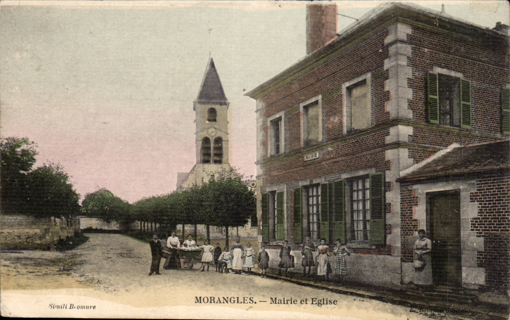 Morangles CPA Rathaus und Kirche