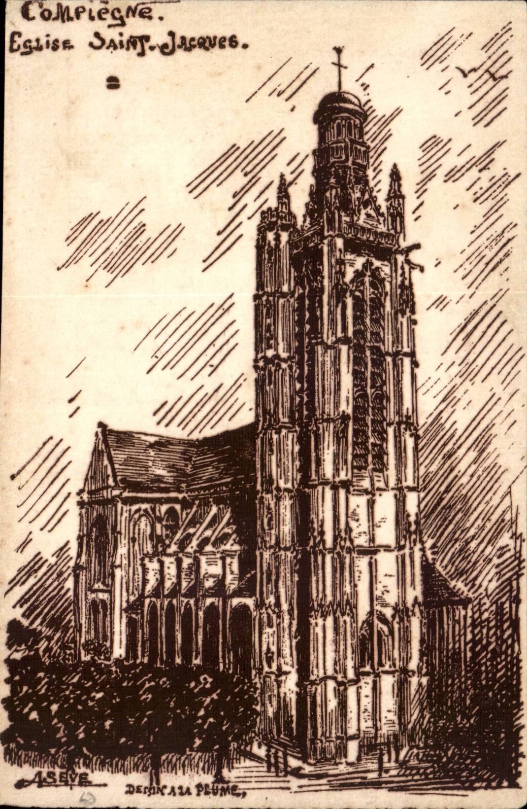 Compiegne CPA Kirche Saint Jacques