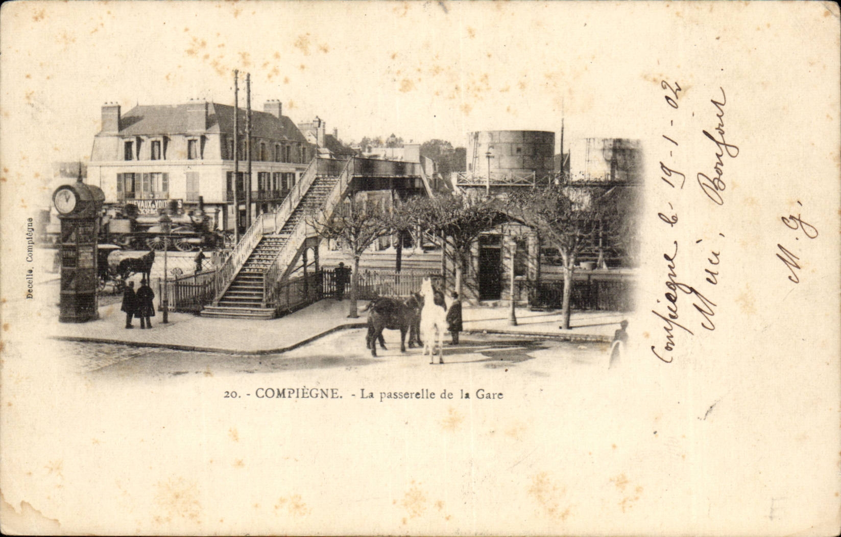 Compiegne CPA der Steg der Station (Zug)