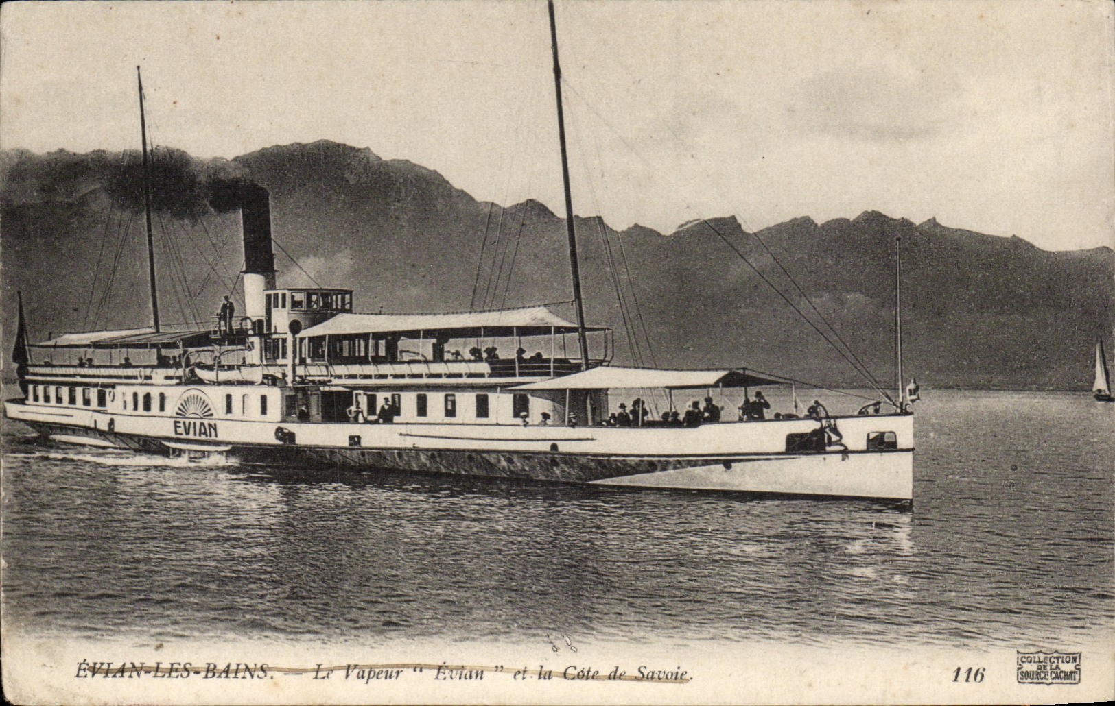 CPA Evian les Bains the Evain vapor and the dimension of Savoy (boat)