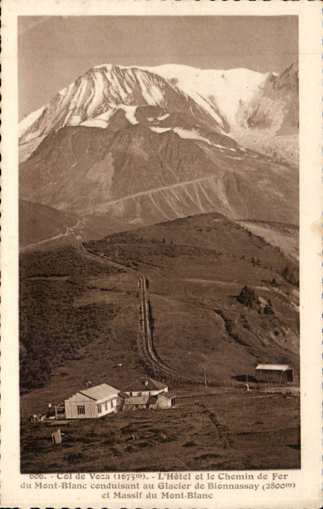 CPA Collar of Voza the hotel of the railroad of Mont Blanc leading to the glacier of Bionnassay