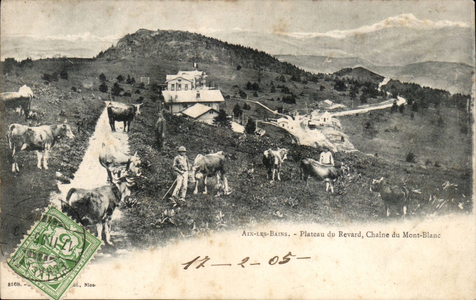 CPA Aix les Bains Plateau of Revard Chains Mount Blanc (cows cow cow)