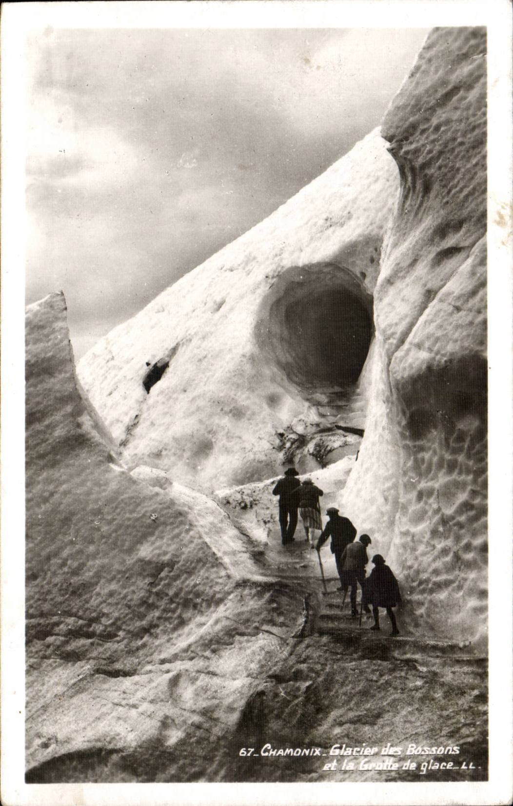 Chamonix CPA Glacier des Bossons et la grotte de glace