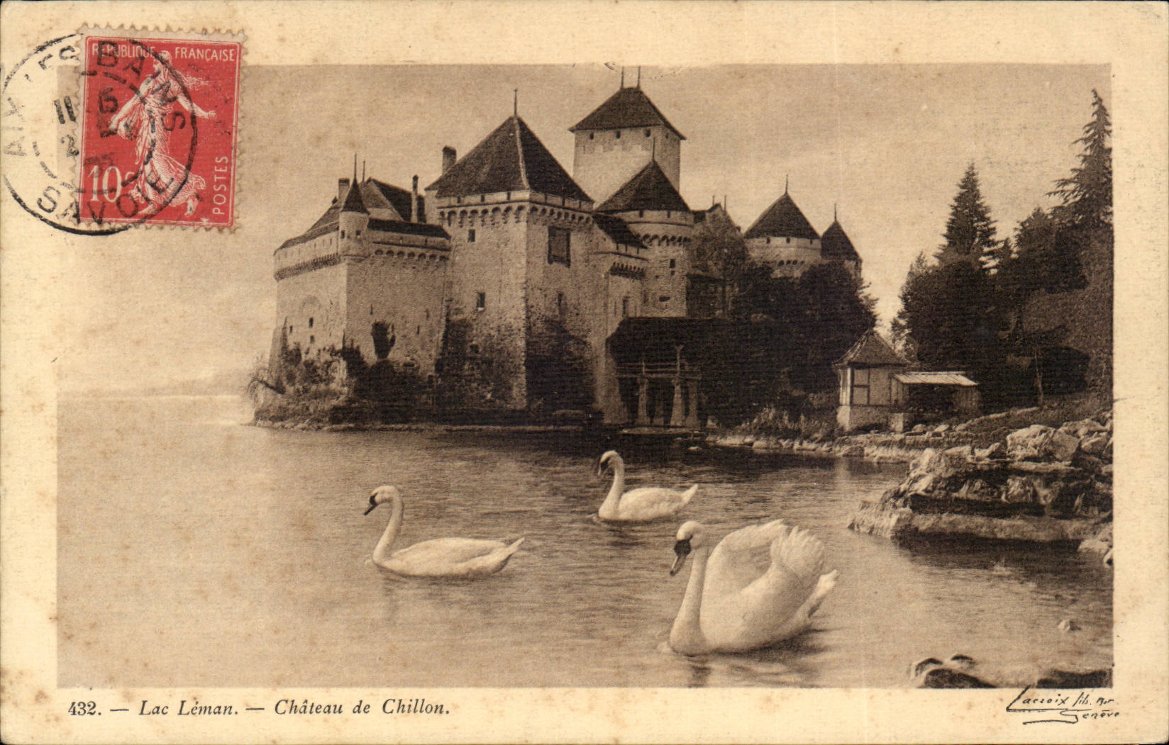 Lake Leman CPa Castle of Chillon (swan swans swan)