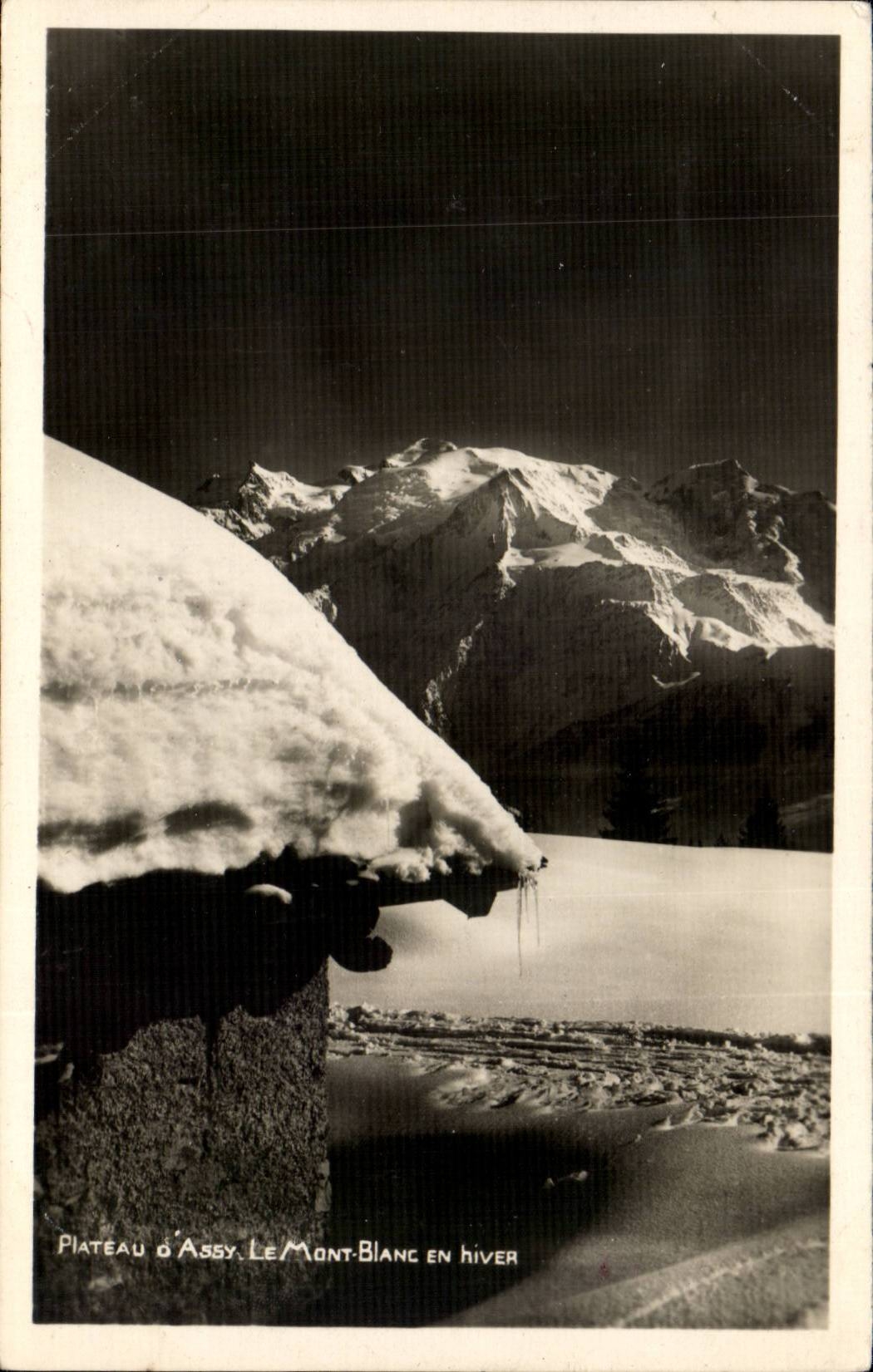 Plate of ESA CPA the Mount Blanc in winter