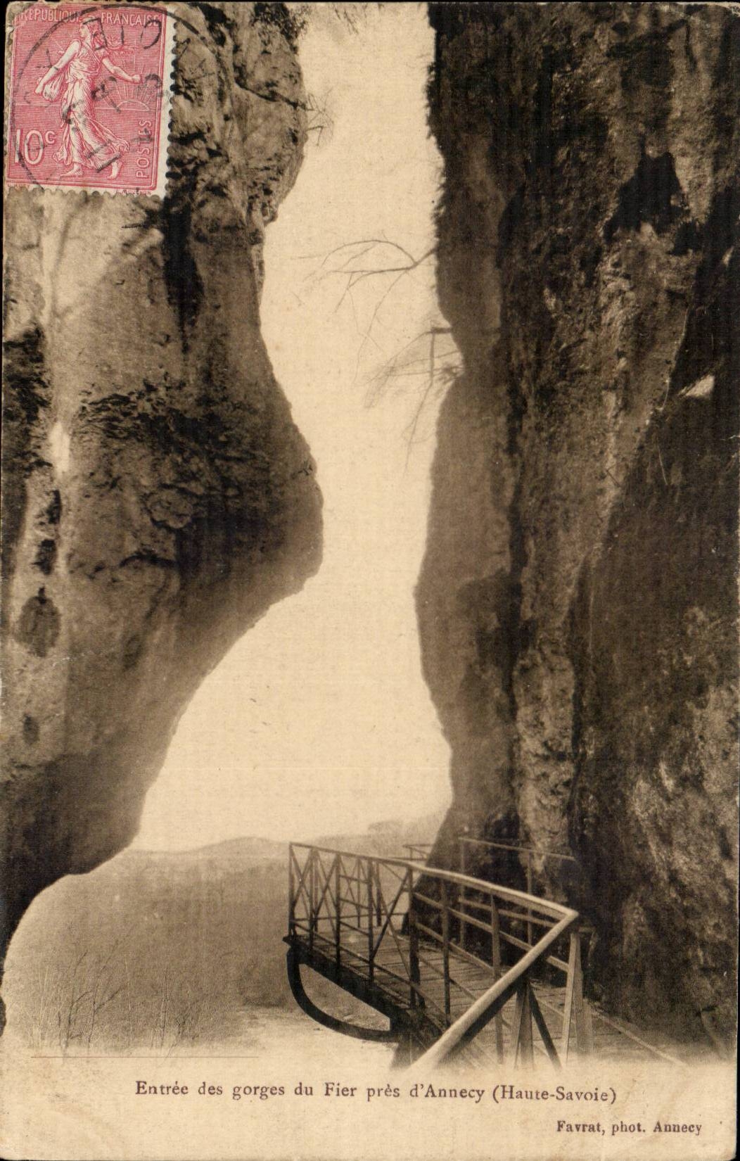 CPA Entrance of the throats of Trusting close to Annecy '