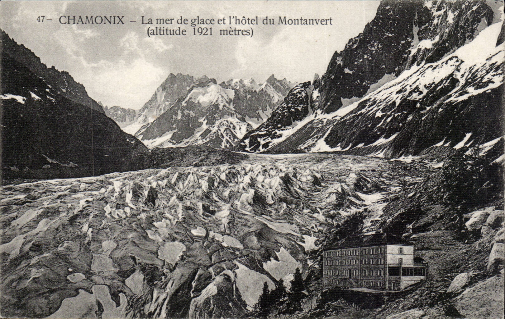 Chamonix CPA La mer de glace et l'hotel de Montanvert 