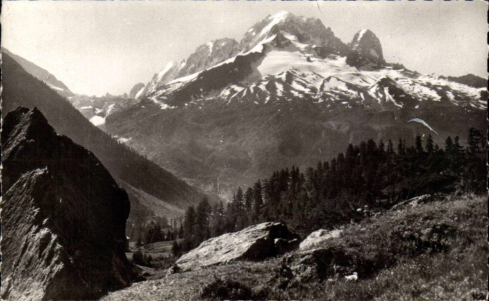 MODERN CARD Mountain of the Mount Blanc the green needle
