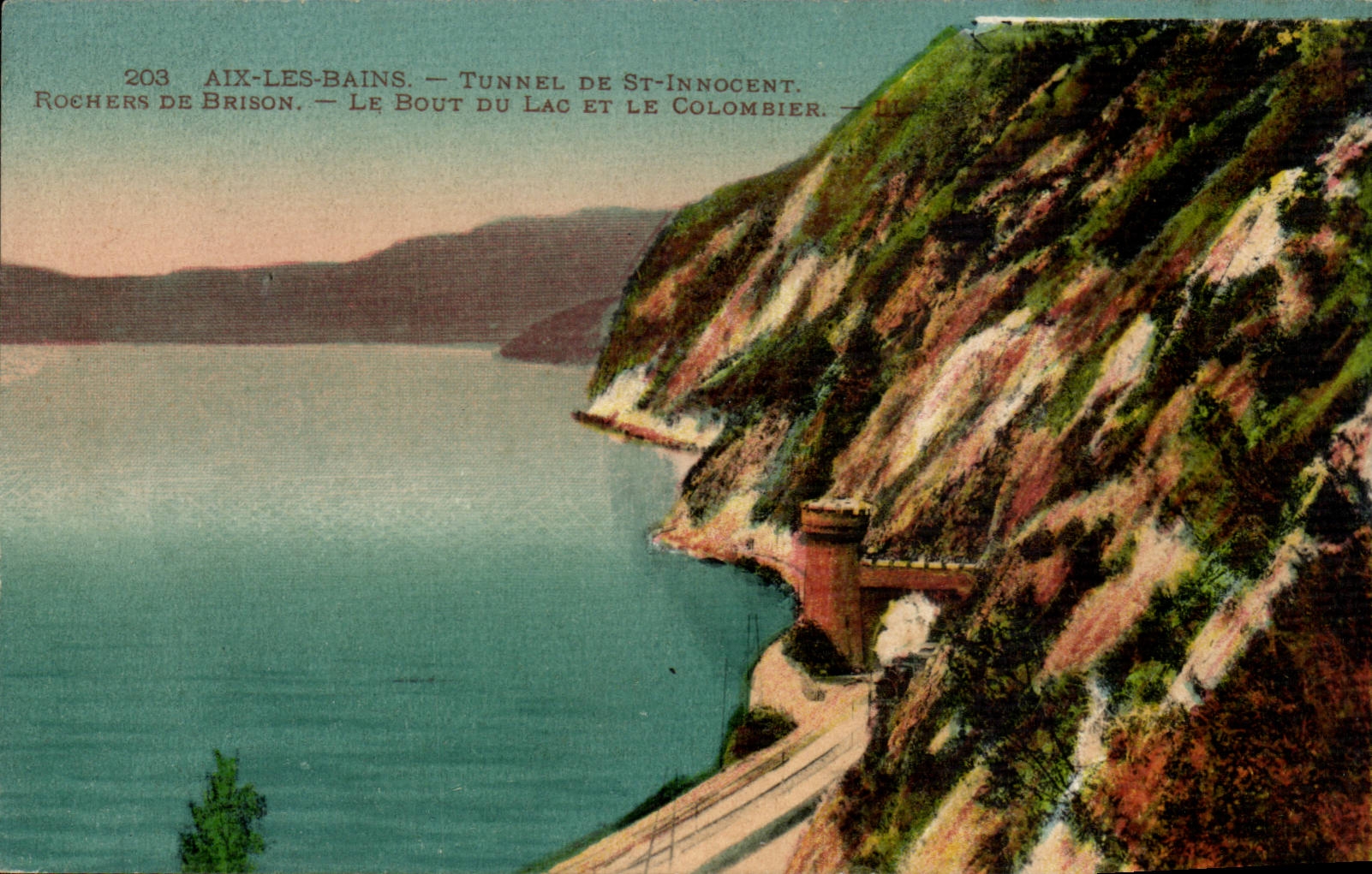 CPA Aix les Bains Tunnel of innocent St Rocks of Brison the end of the lake and the dovecote