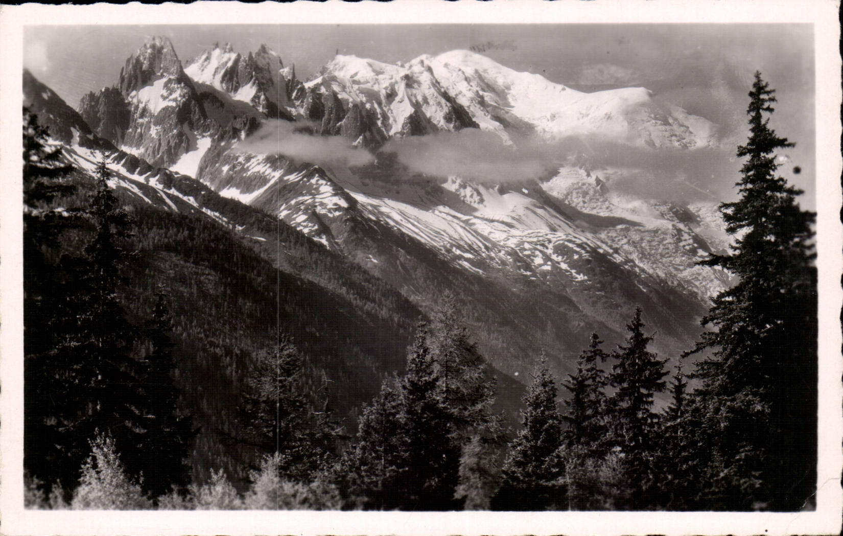 MODERN CARD Chain of the Mount Blanc seen of the collar of Montets