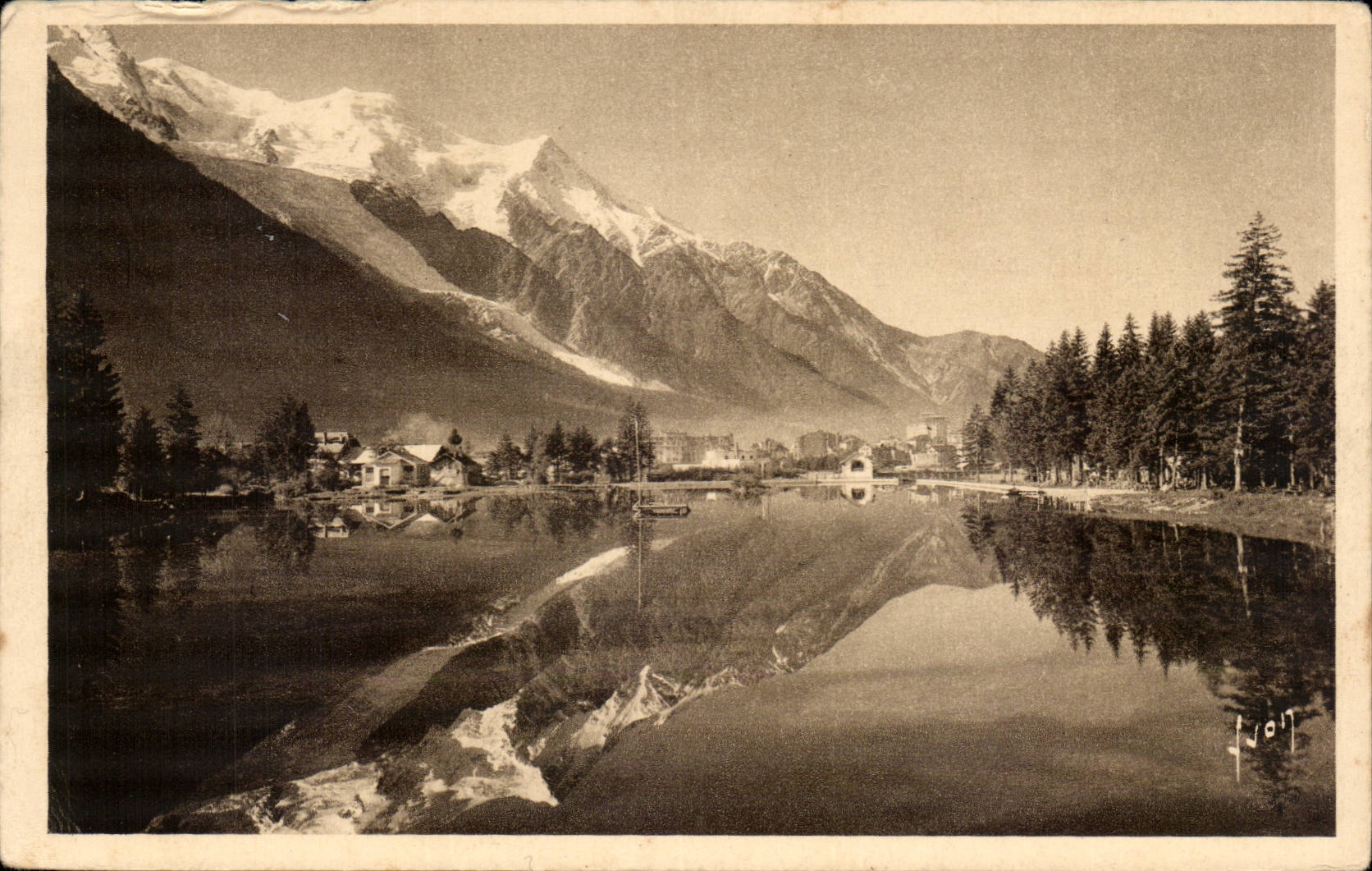 CPA Chamonix Mont Blanc La plage de Chamonix face au Mont Blanc