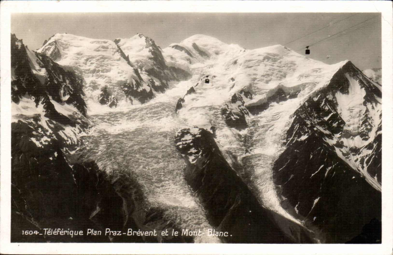 MODERN CARD Plane Teleferic Praz Brevent and the Mount Blanc