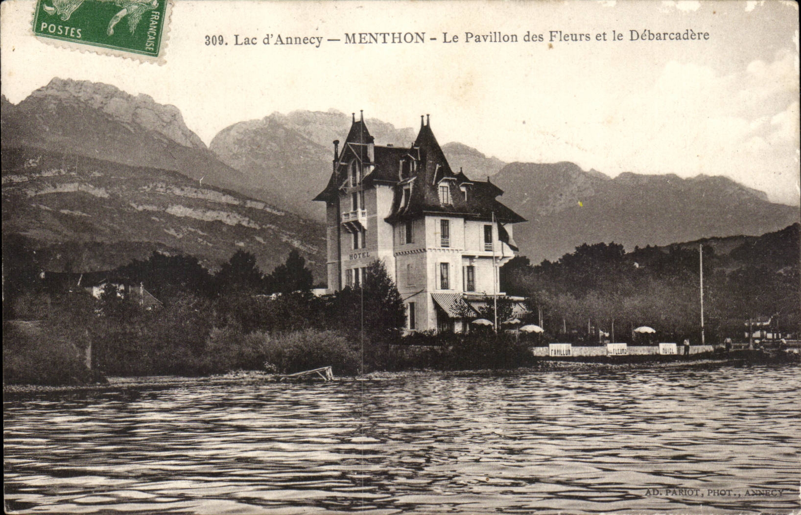 CPA Savoy Lake Annecy Menthon the house of the Flowers and the unloading dock