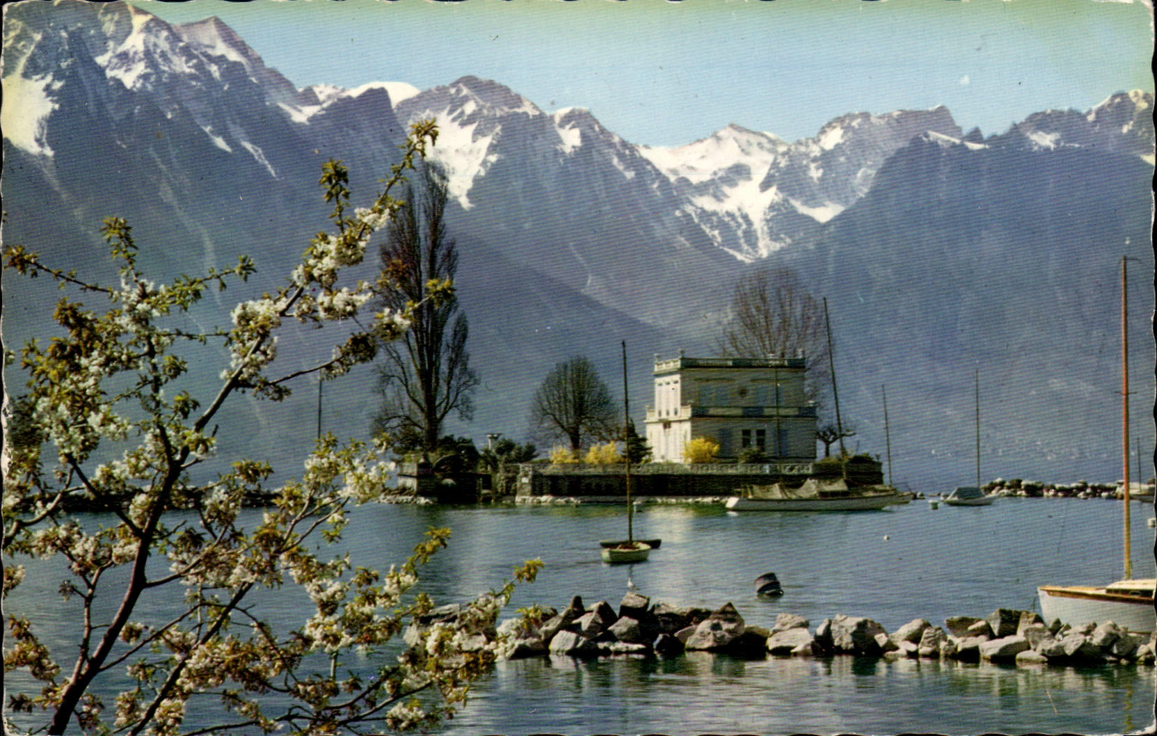 CPA Savoy Clarens Montreux the island of Salagnon and the Alps of Savoy