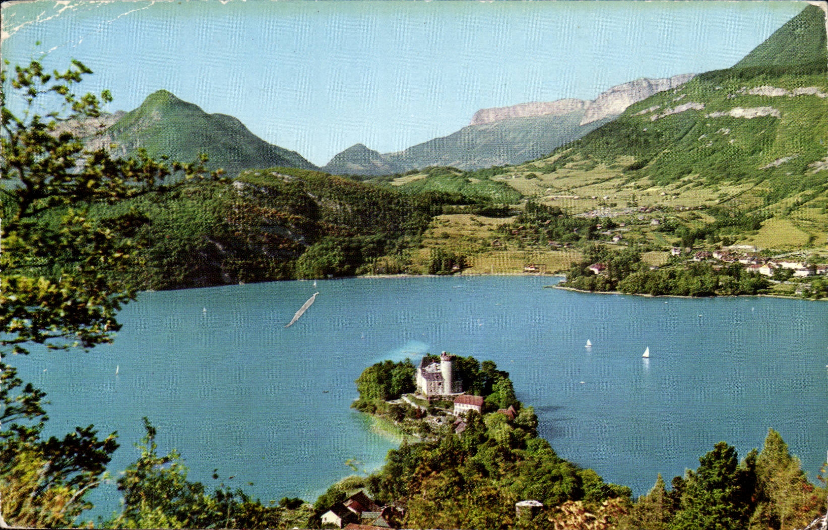 CPA Lake Annecy Duingt the castle and the bay of Talloires