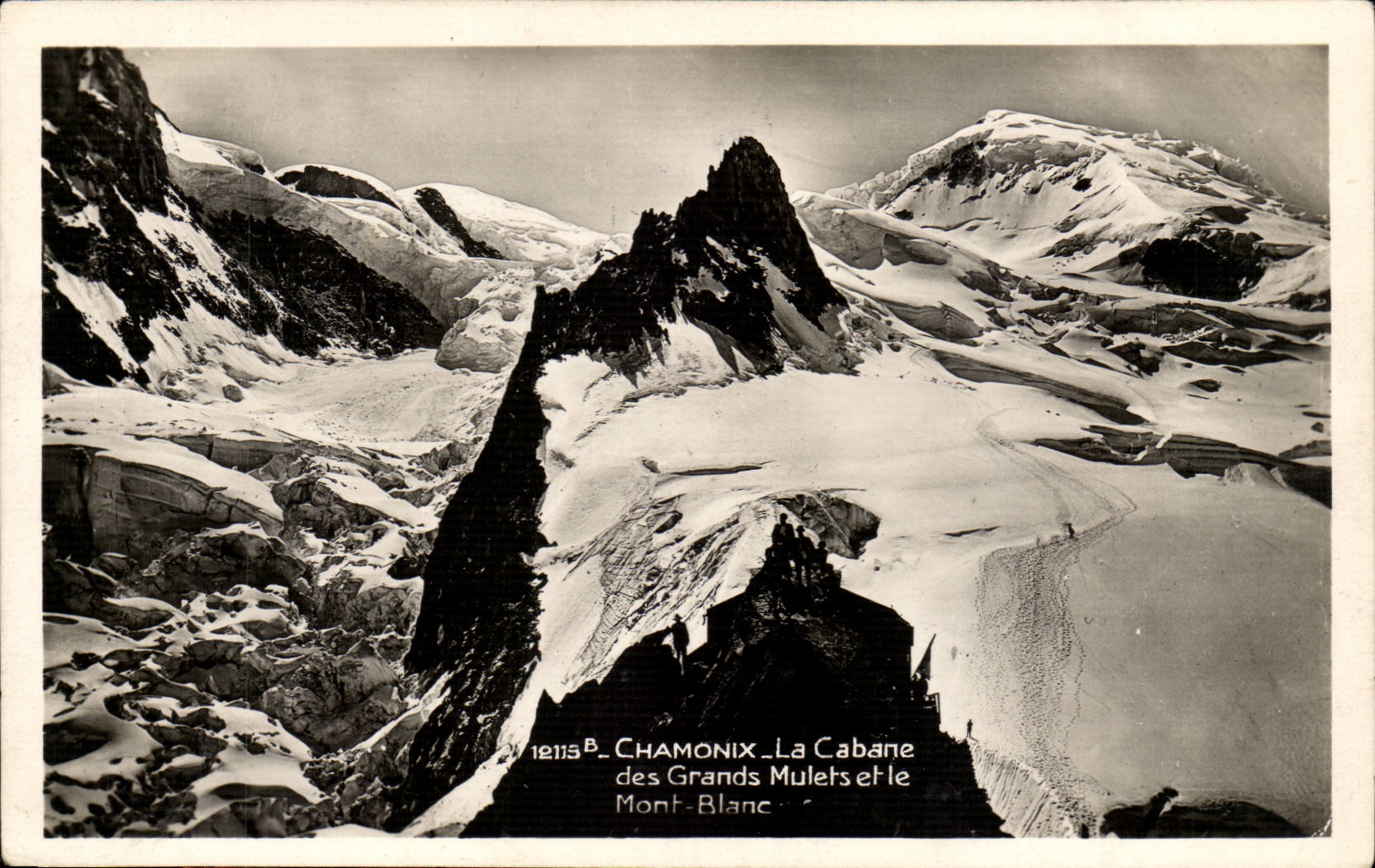 CPA Chamonix La cabane des grands multes et le Mont Blanc