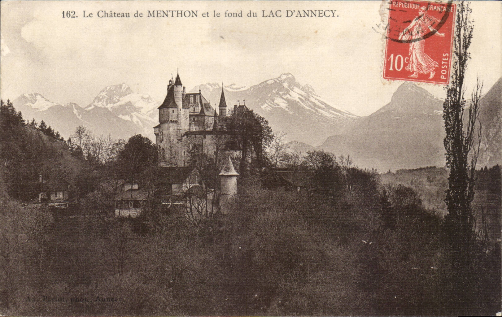 CPA the castle of Menthon and bottom of the Annecy Lake
