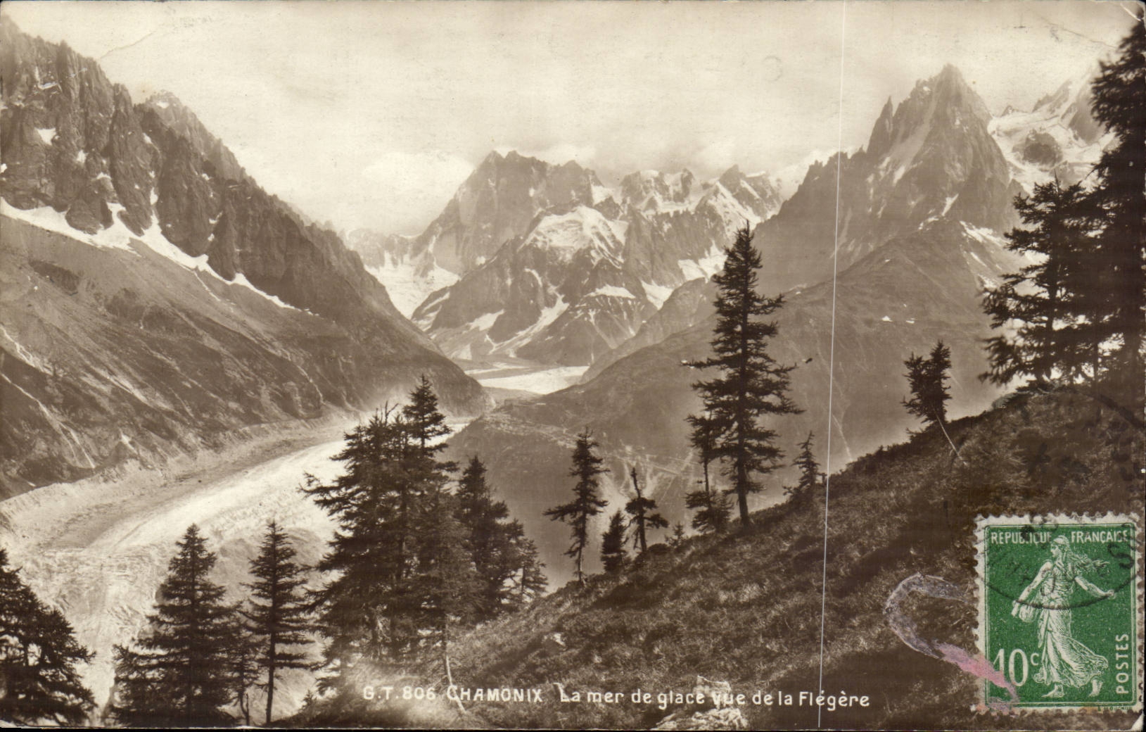 Chamonix CPA La mer de glace vue de la Flegere