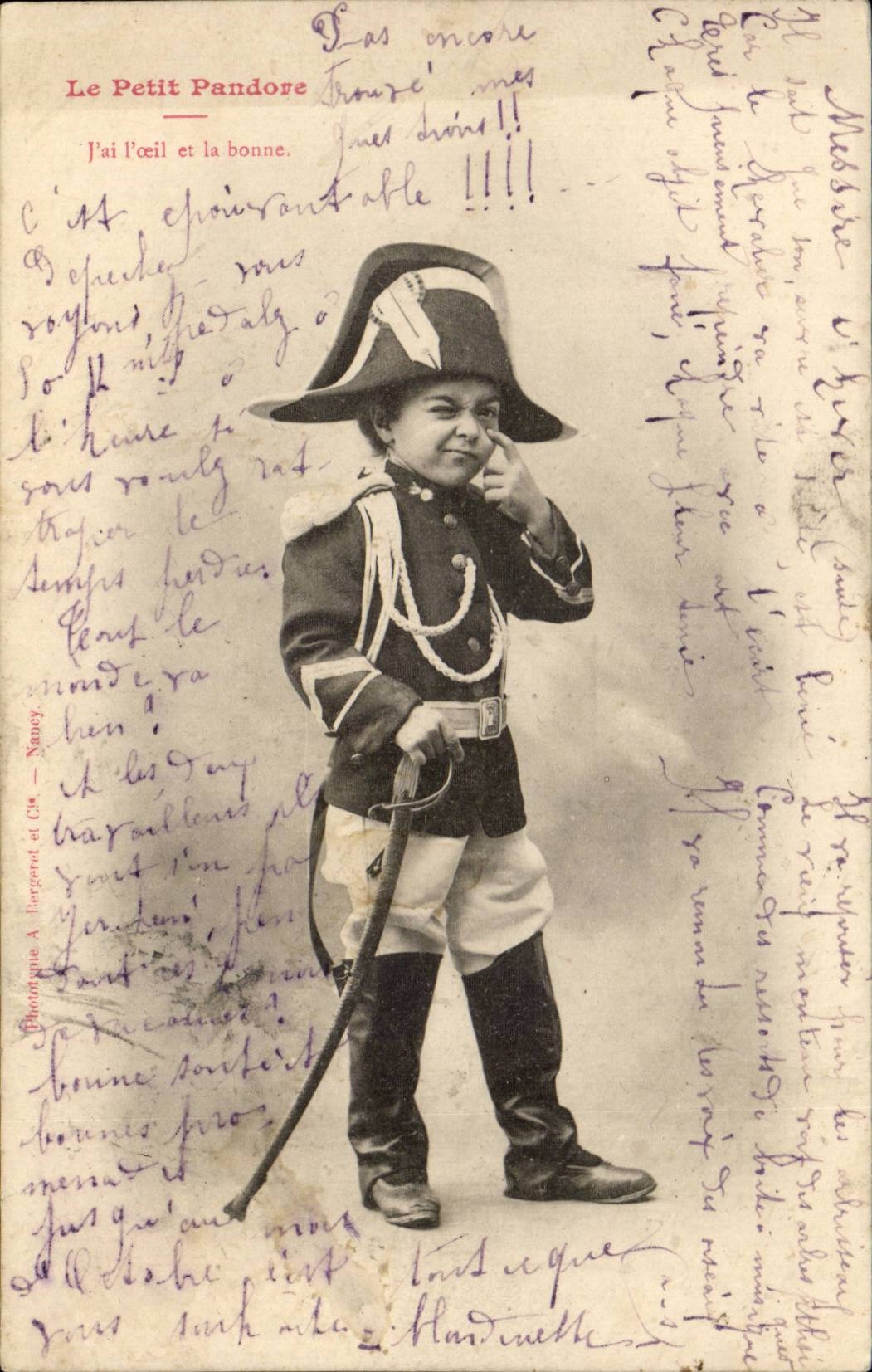 CPA Phantasie-Kind habe ich das Auge und das gute (Napoleon)