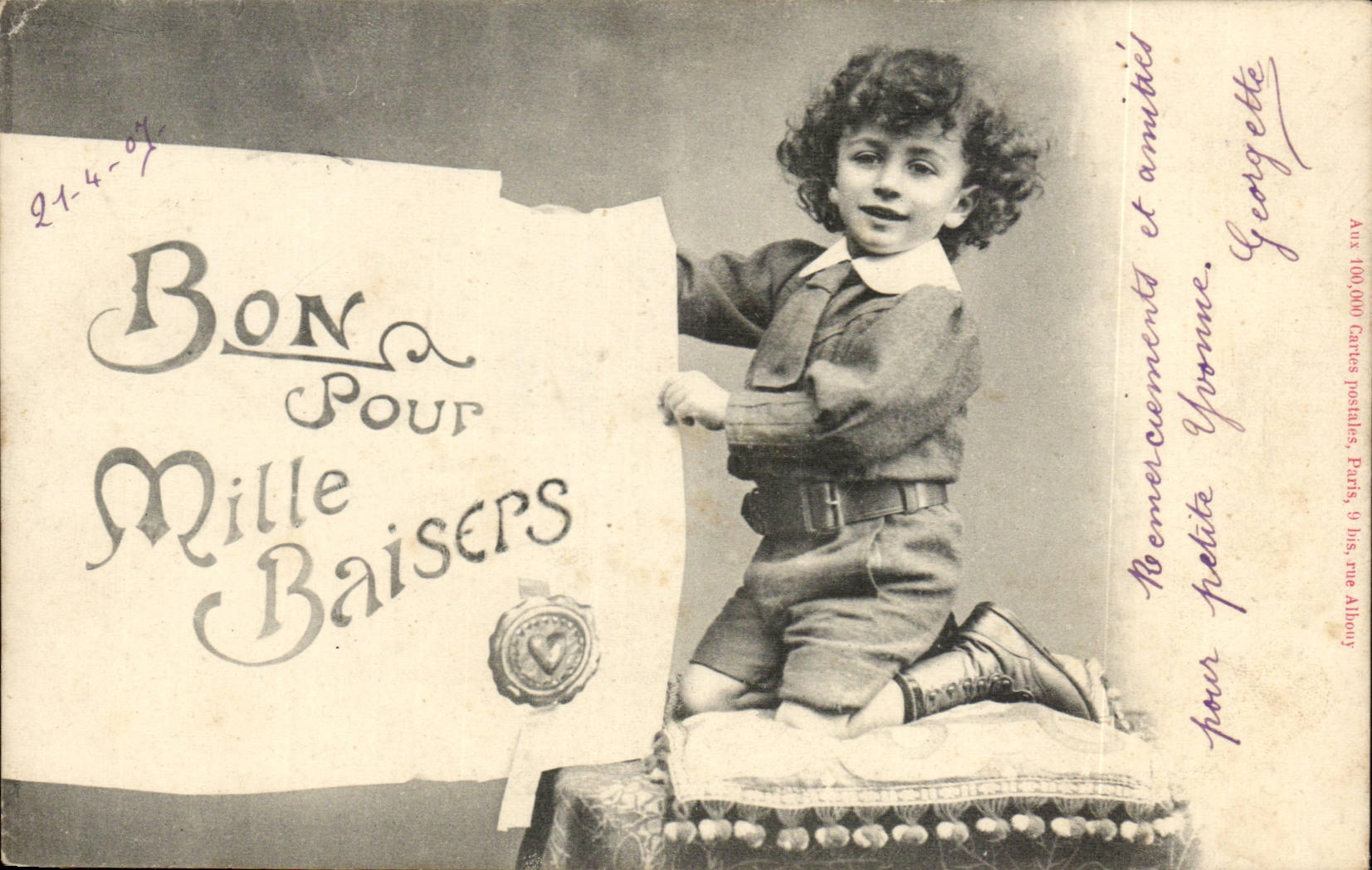 Gutes Kind der CPA Phantasie fur tausend Kusse