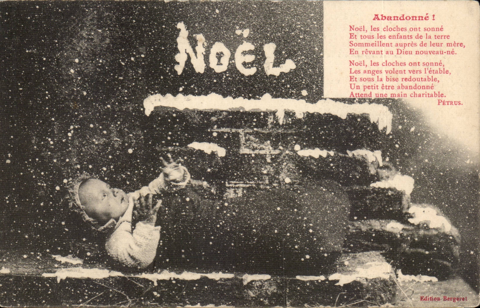 CPA Fantaisie Enfant Noel abandonne !