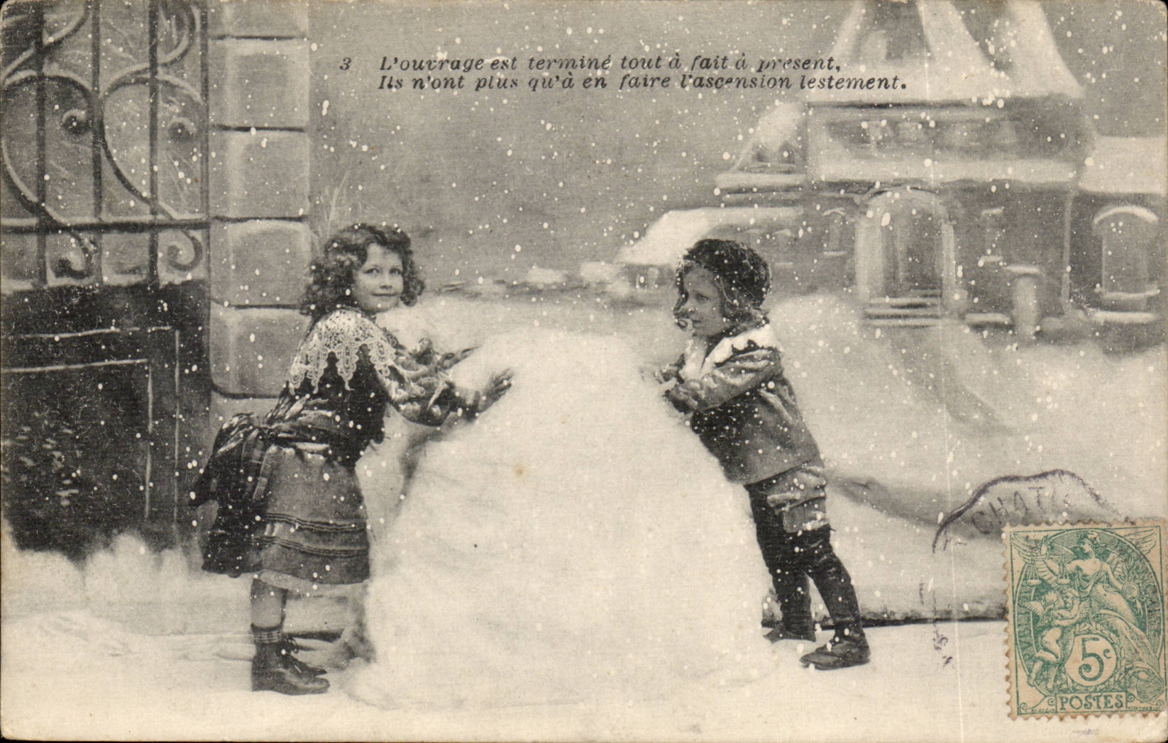 CPA Phantasiekinder und -Schneemann