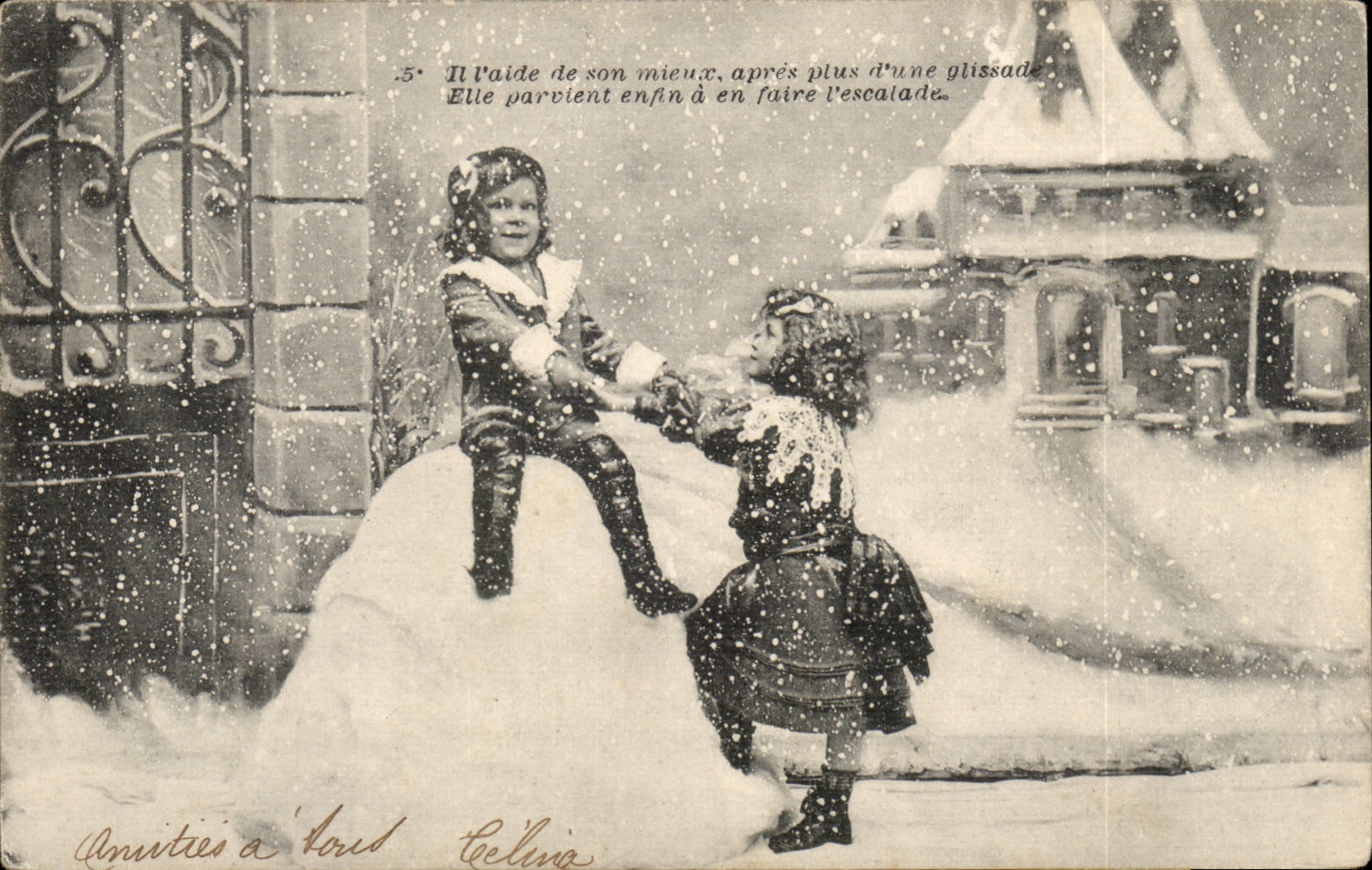 CPA Phantasiekinder und -Schneemann