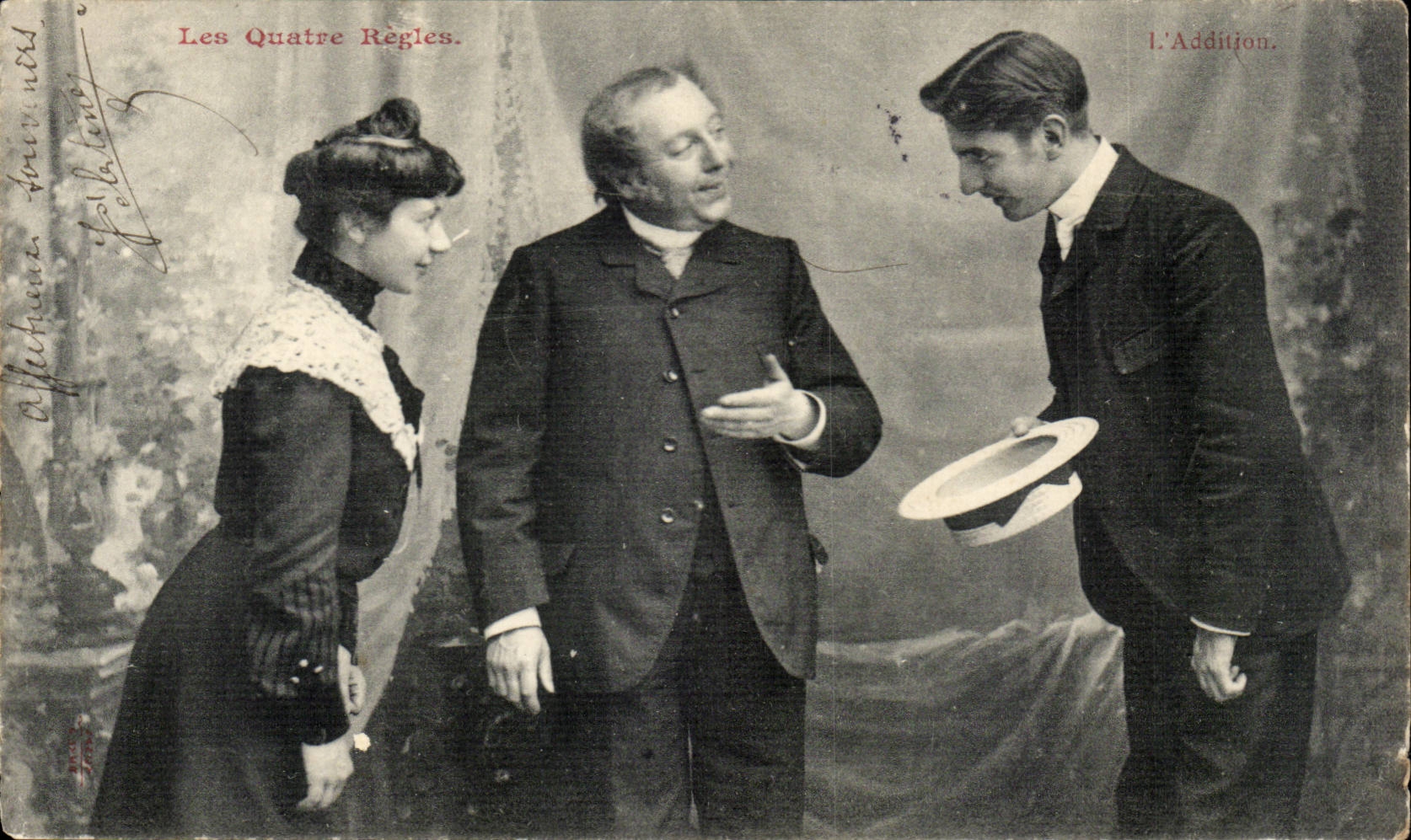 CPA Fantaisie Humour Les quatre regles