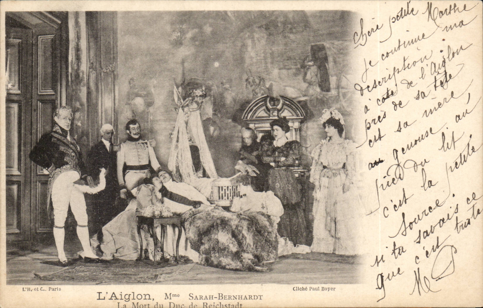 CPA die Eaglet Mrs Sarah Bernhardt der Tod des Herzogs von Reichstadt (Theater)