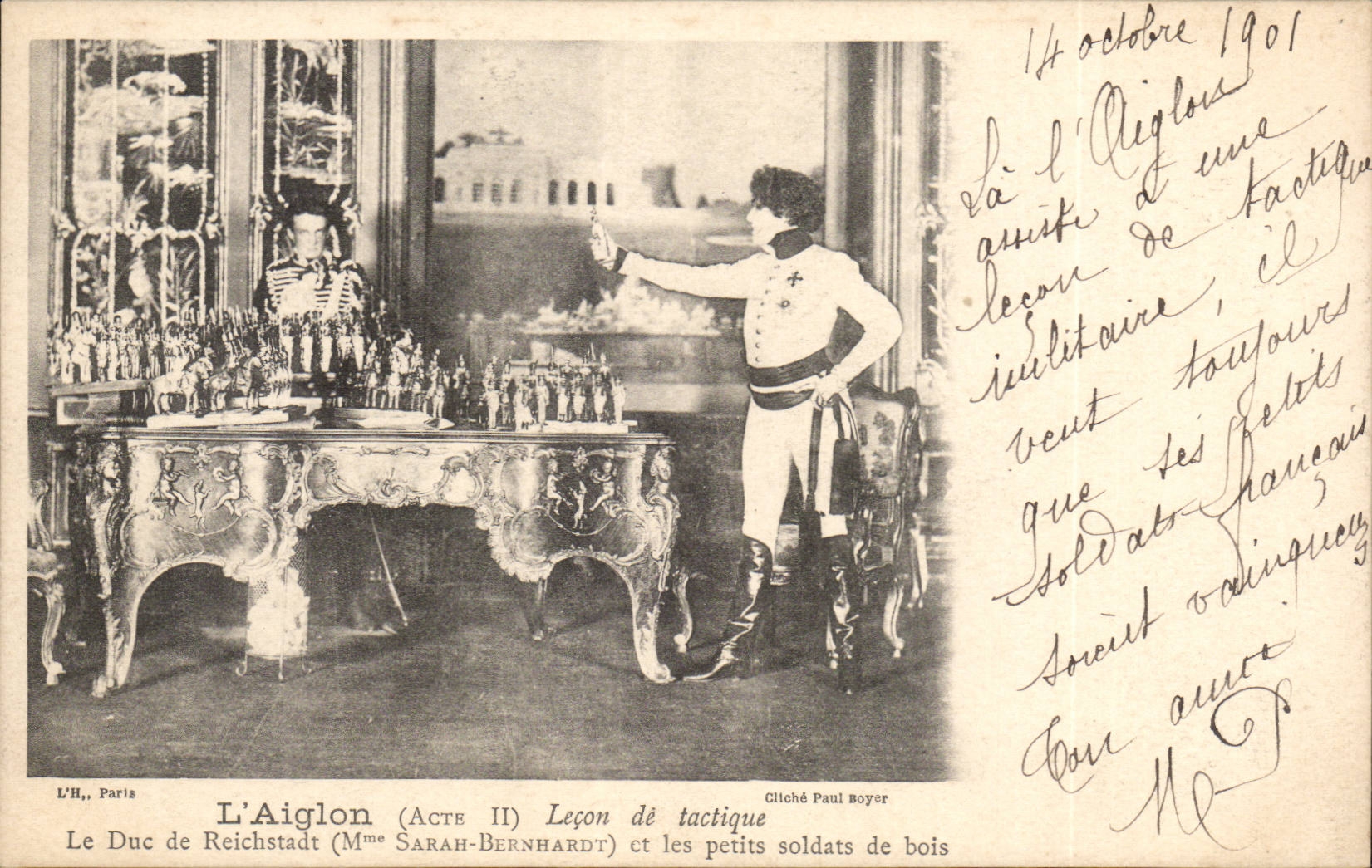 CPA die Eaglet Mrs Sarah Bernhardt der Herzog von Reichstadt und kleine holzerne Soldaten (Theater)