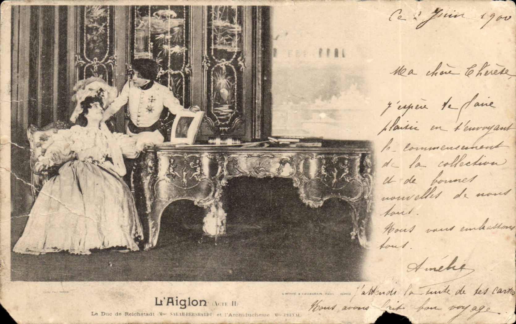 CPA the eaglet with Sarah Bernhardt (theater)