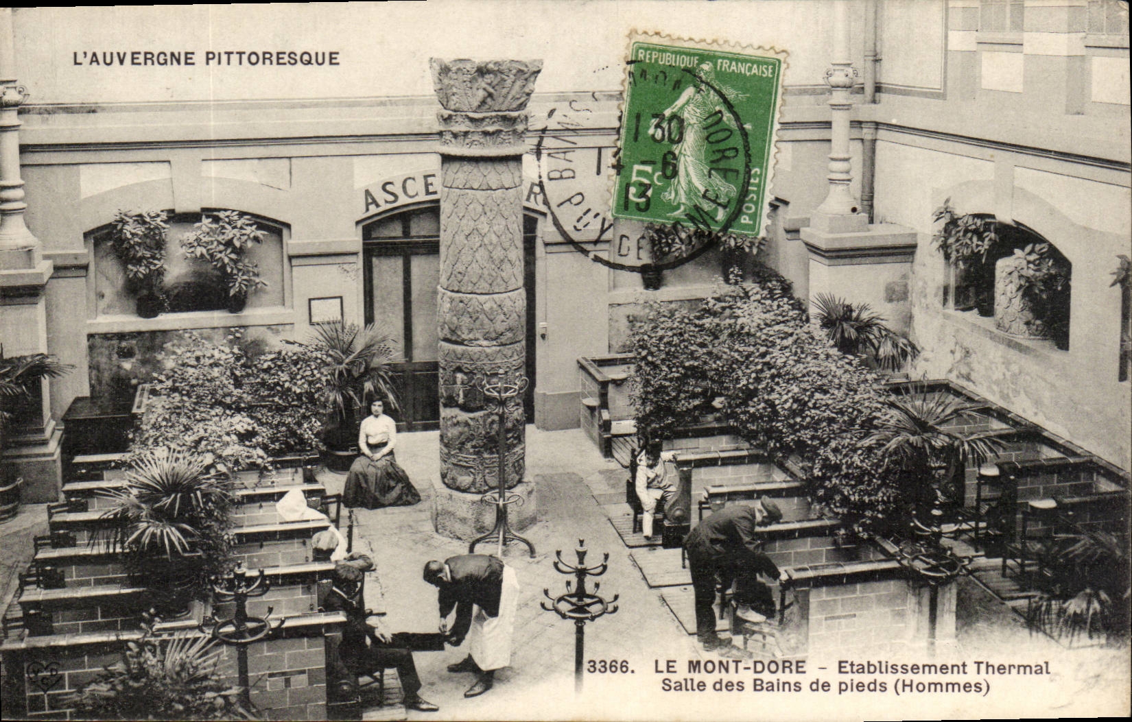 CPA the Mount Gilds Hydropathic establishment SAlle of the baths of feet (men)