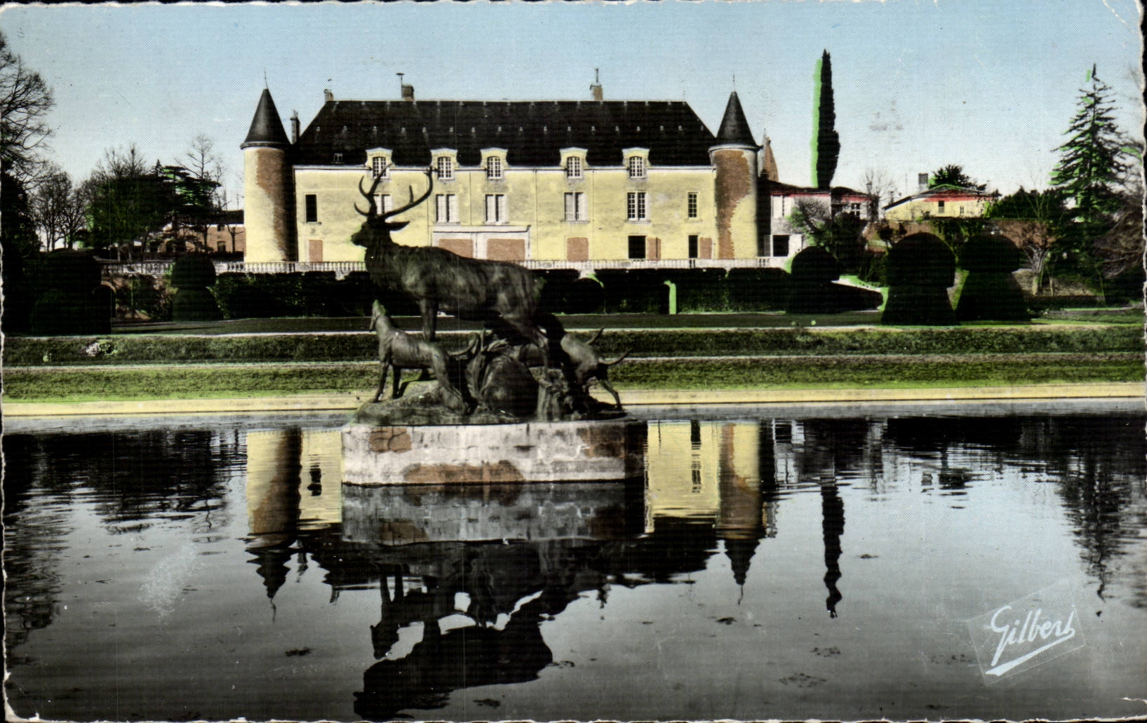 Cognac MODERN CARD the castle of Saint Brice the water part (stag)