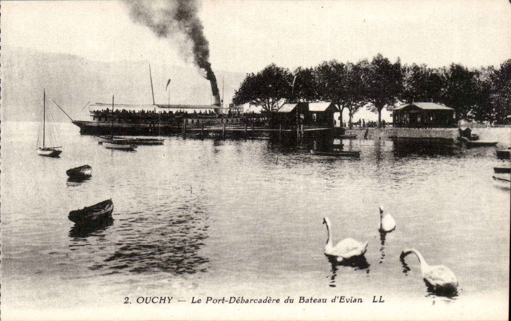 Switzerland - Schweiz - Ouchy - the Port unloading dock of the boat of Evian - Lausanne surroundings - CPA