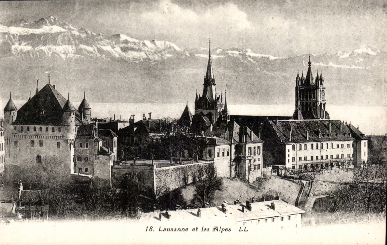 Switzerland - Schweiz - Lausanne and the Alps - CPA