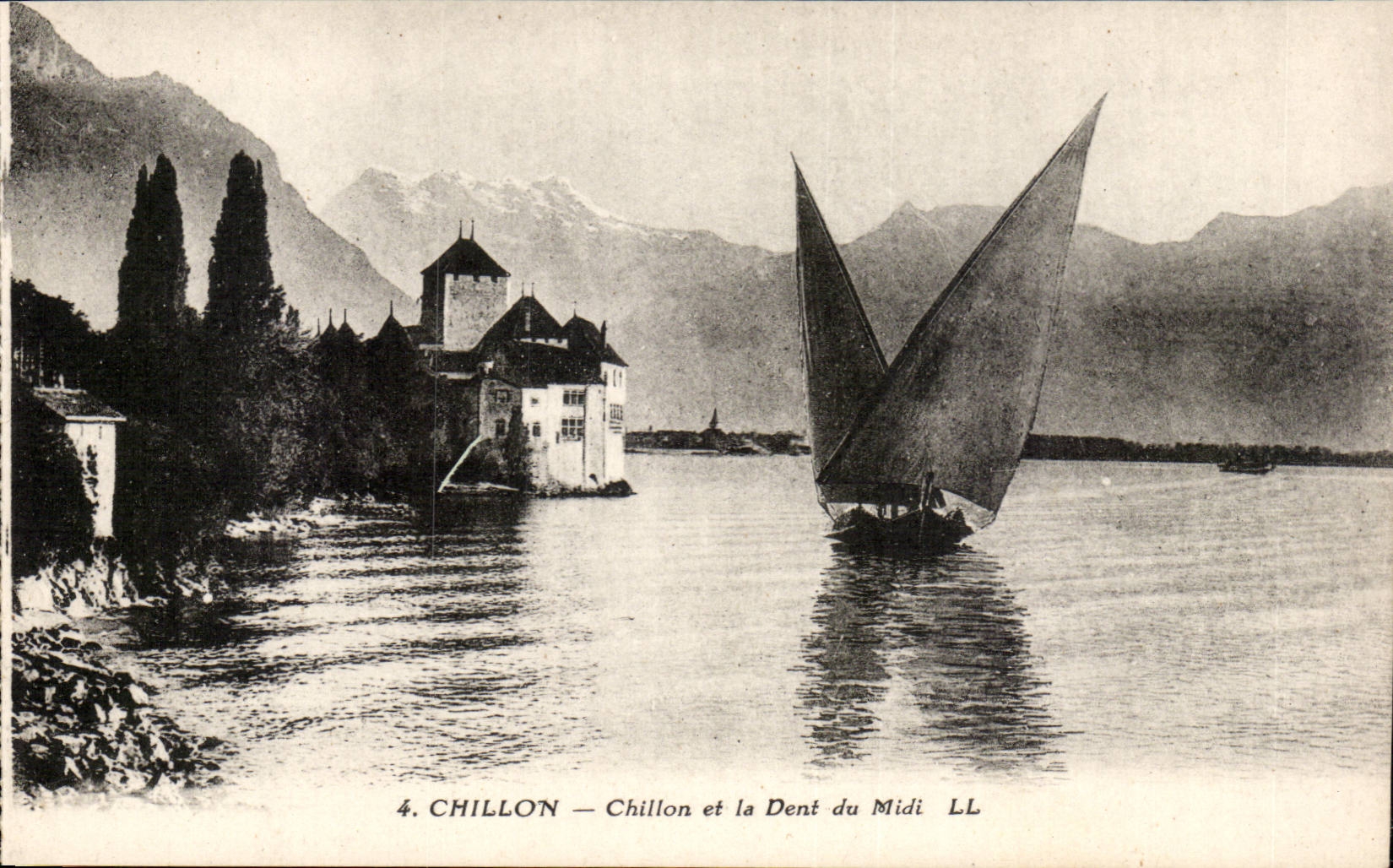 Switzerland - Schweiz - Chillon and Dent du midi - Veytaux - the CPA