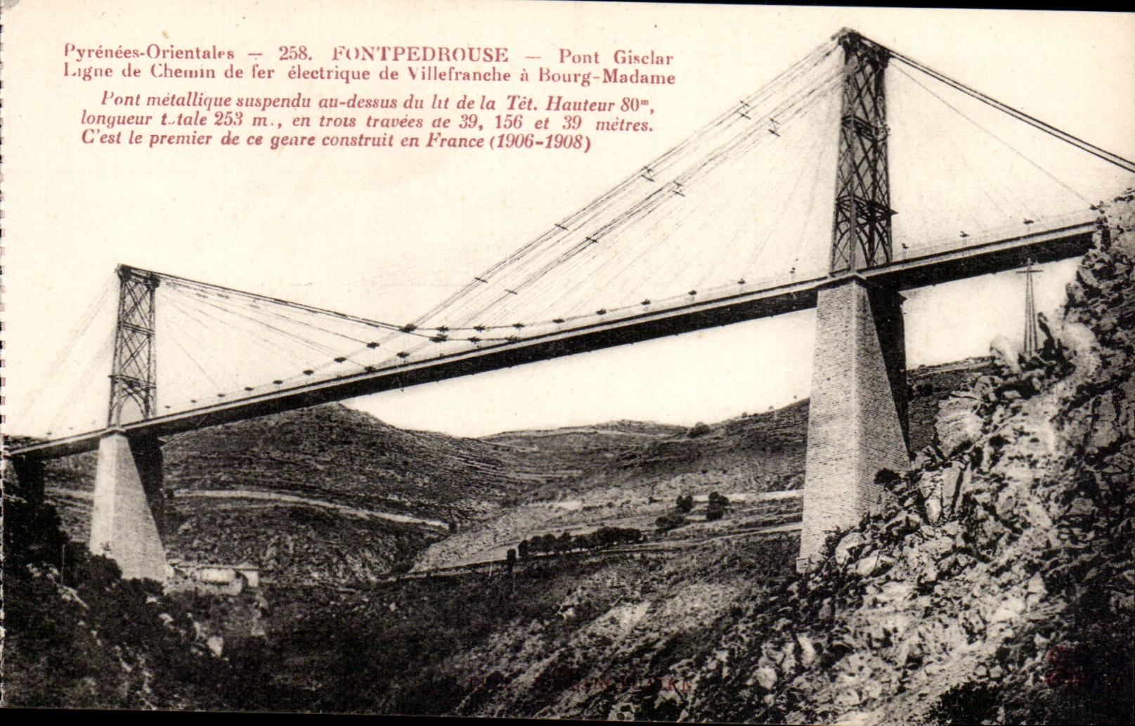 Fontpedrouse - Gisclar Bridge - Line of electric Railroad of Vilefranche has Bour Madam - CPA