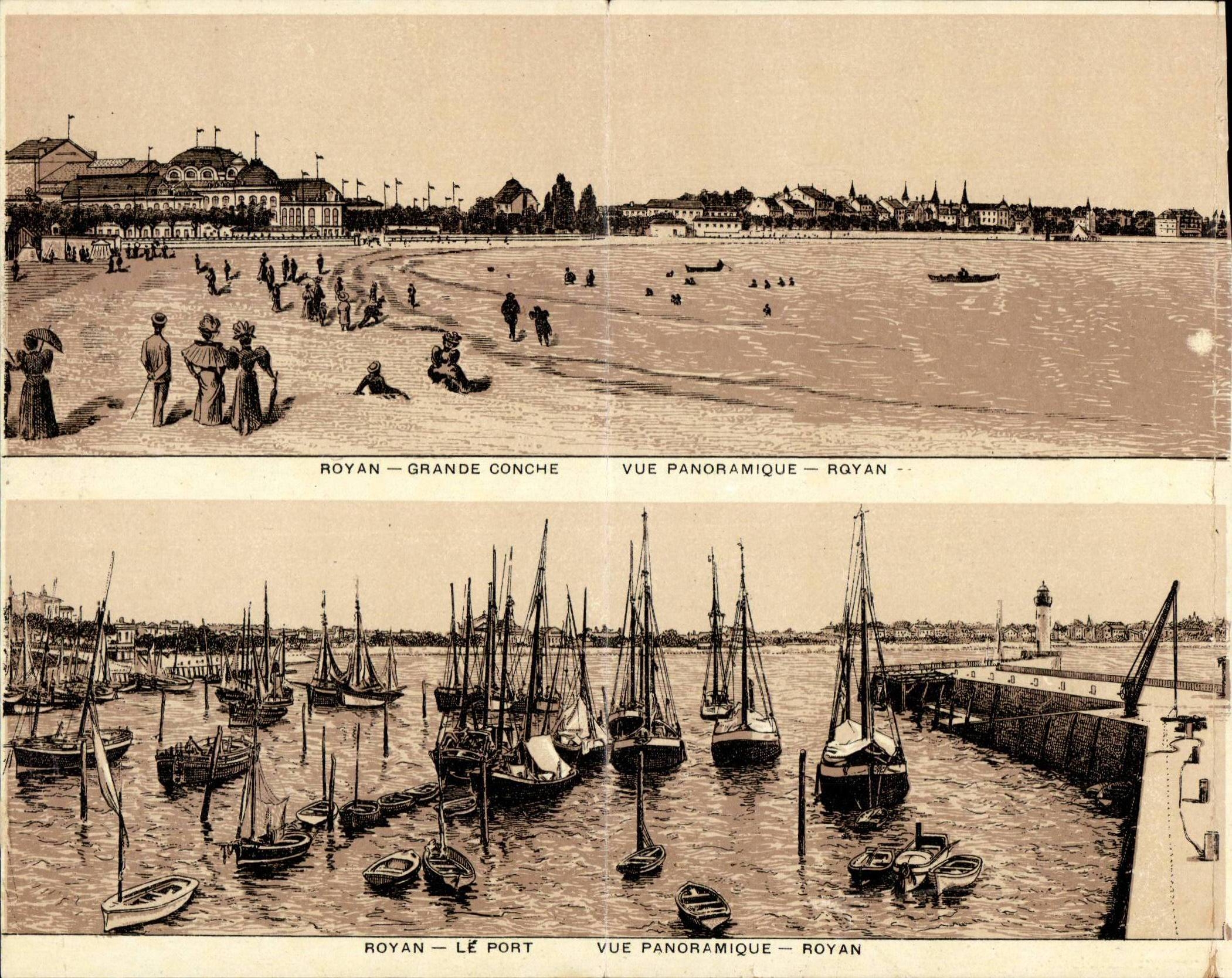 Royan - grosses Tritonshorn - panoramische Ansicht - CPA