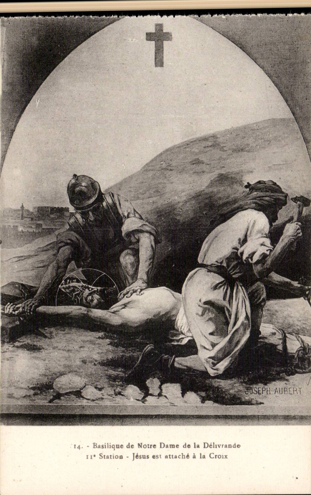 Notre Dame basilica of Delivrande - Jesus Cross is attatche - CPA