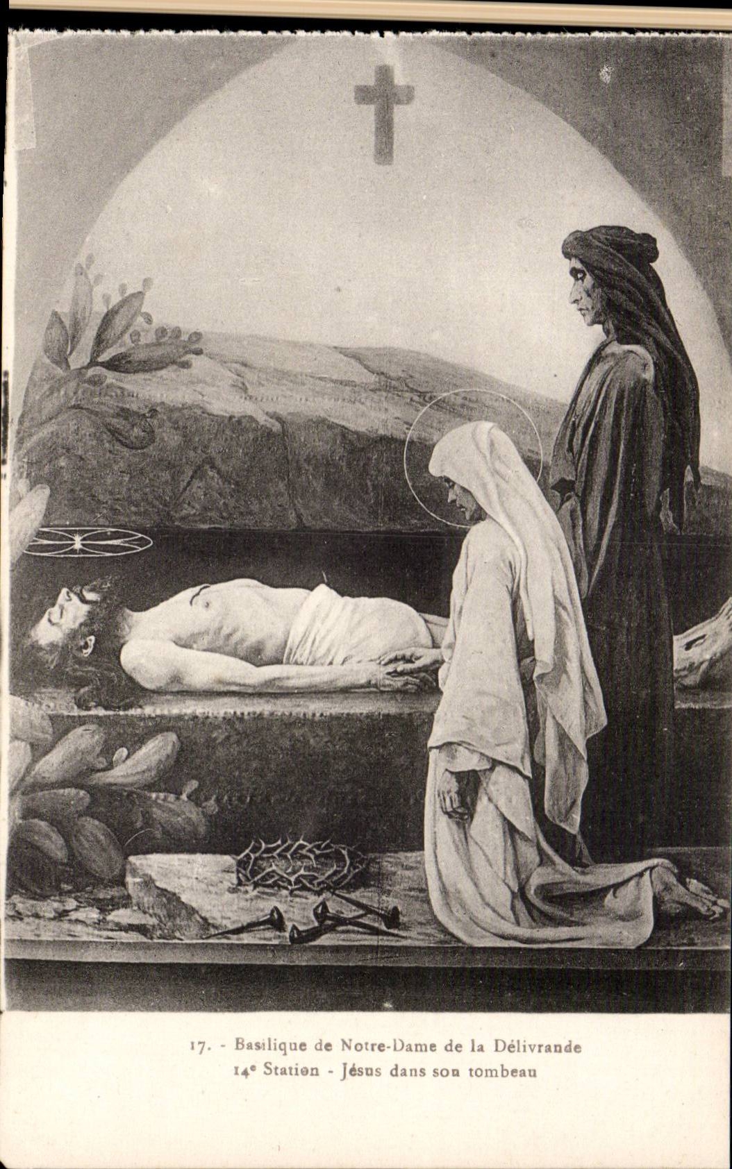 Notre Dame basilica of Delivrande - Jesus in his Tomb - CPA