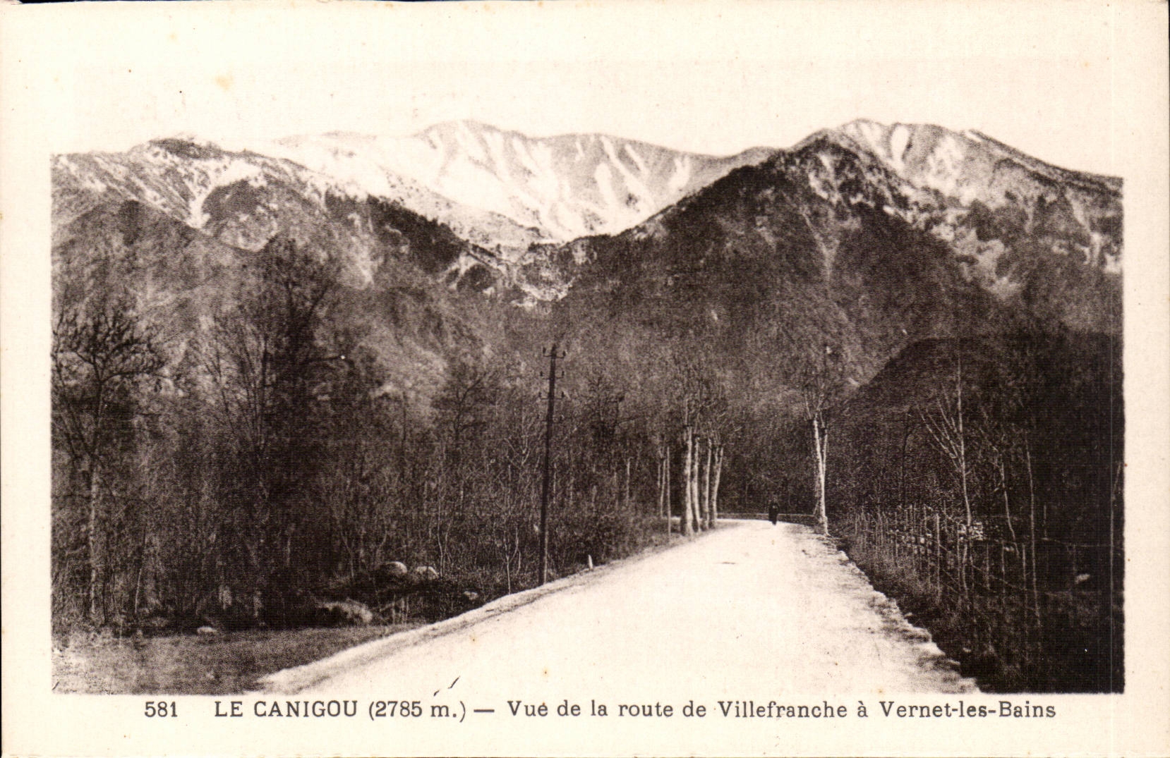 Vernet les Bains - Canigou - Sight of the road Villefranche and Vernet baths - CPA