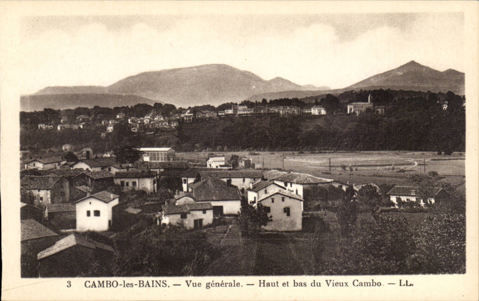Cambo les Bains - View - high and low of Combo Old man - CPA