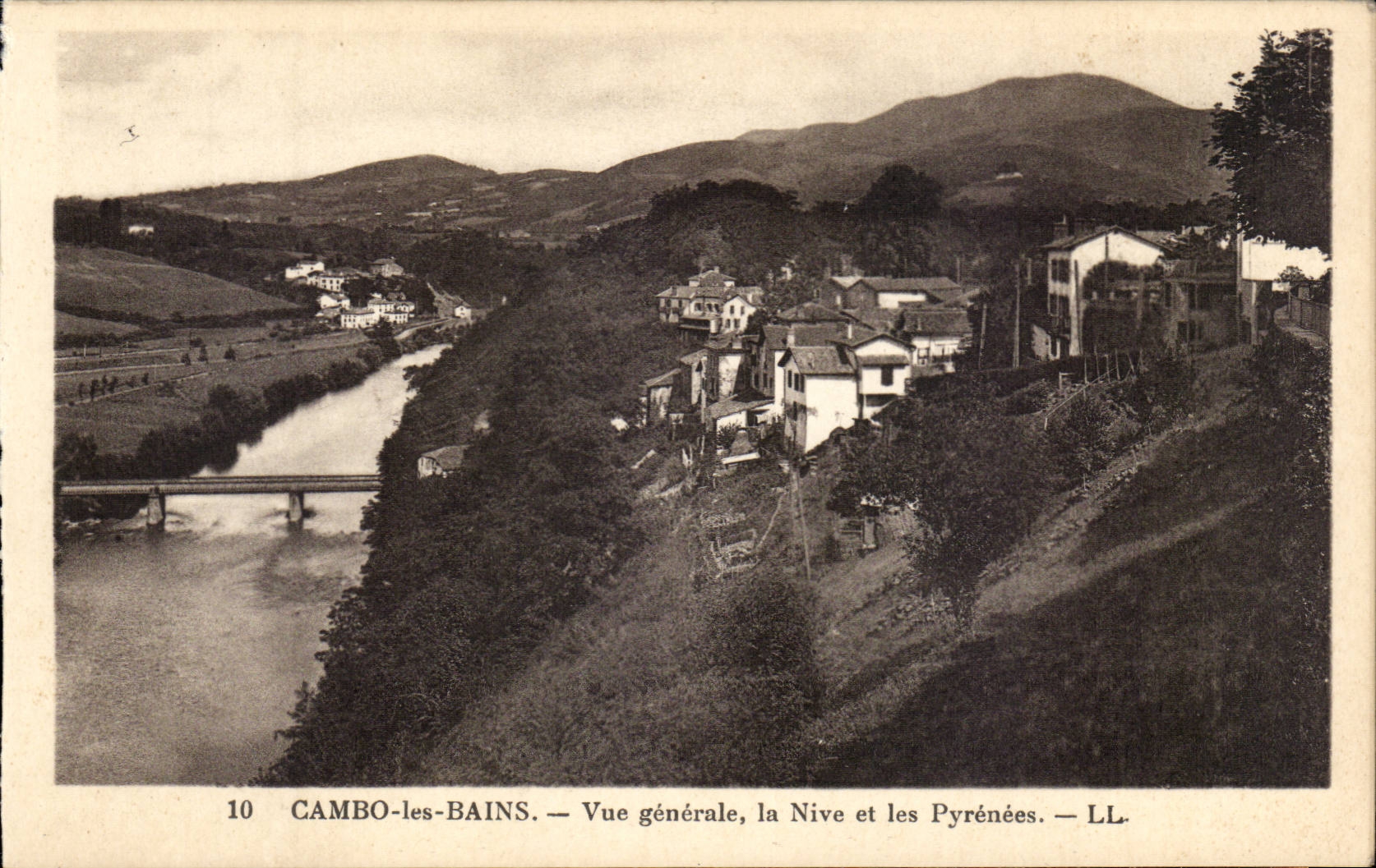 Cambo les Bains - View Nive and the Pyrenees - CPA
