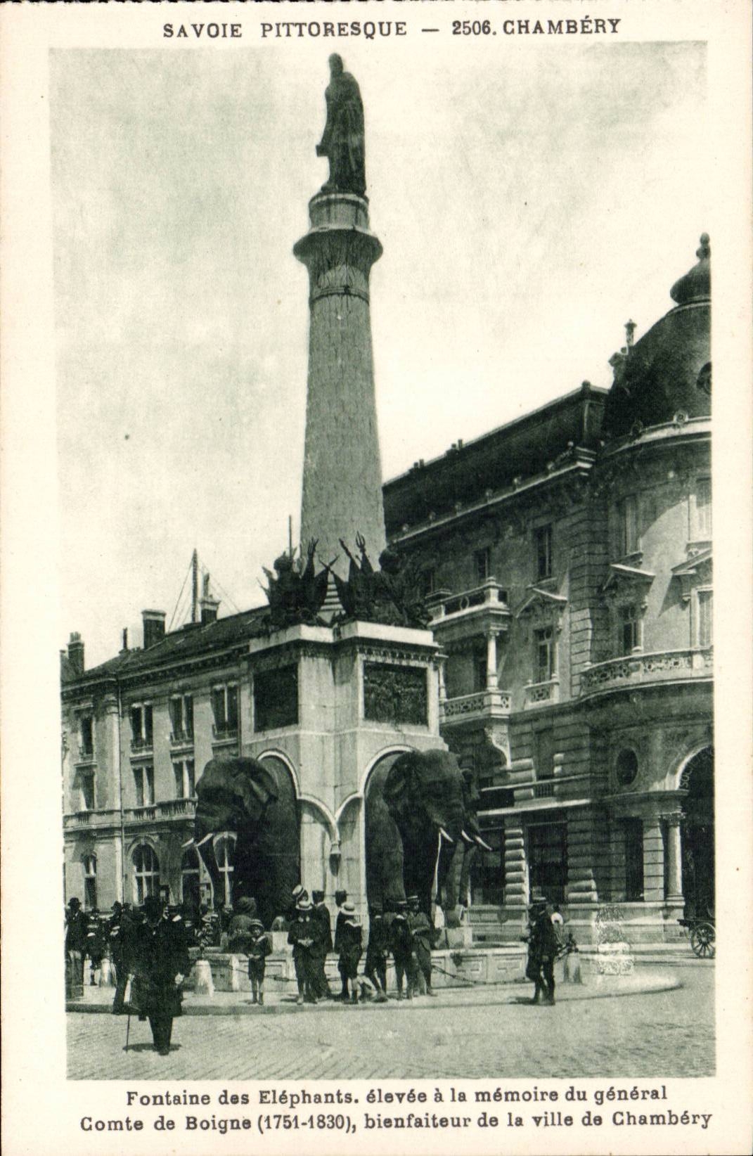 Chambery - Fountain of the Elephants - CPA